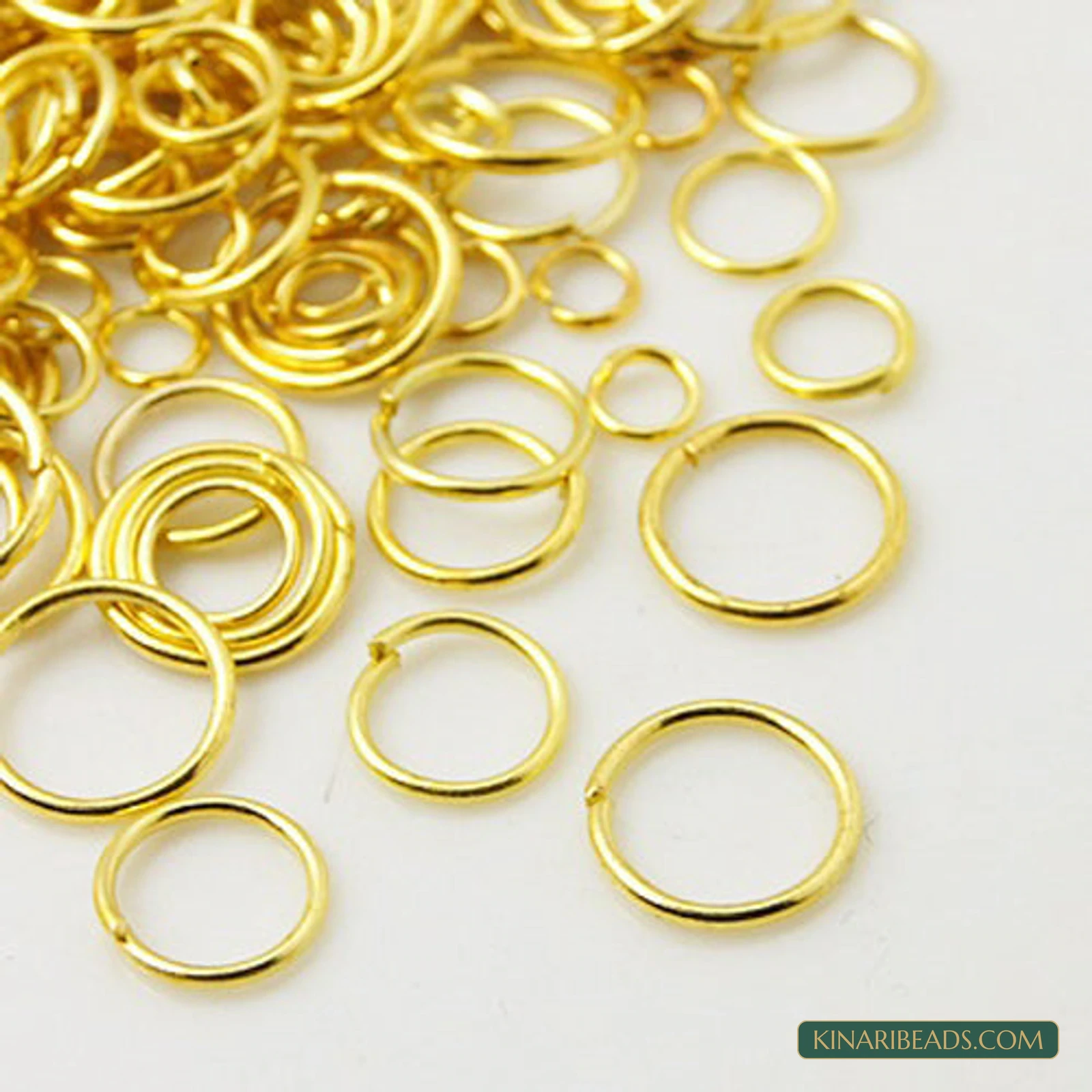 Brass Open Jump Rings Kit – 6 Sizes, Golden product image
