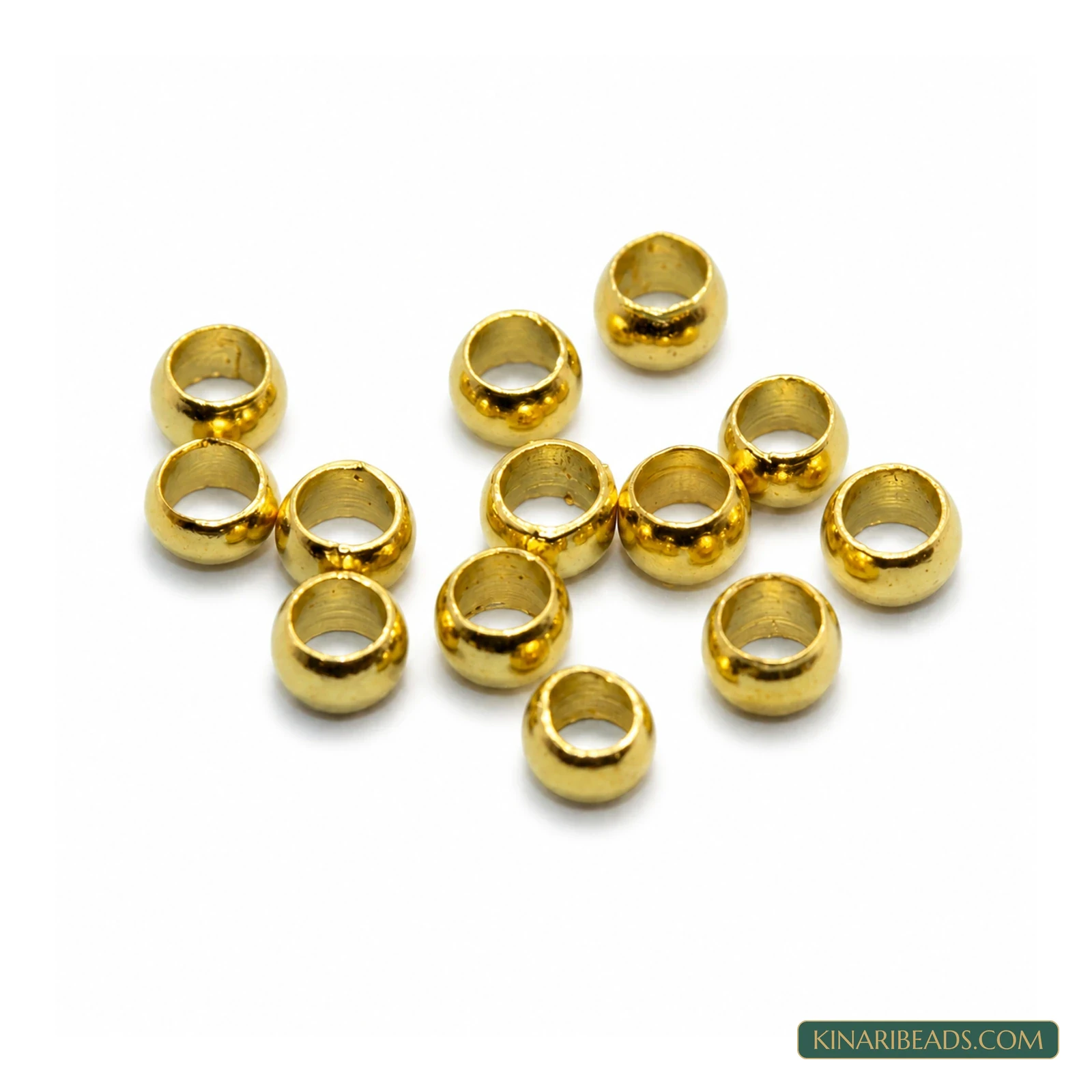 Brass Round Crimp Beads – 2.5mm, 720 Pack - Golden colour
