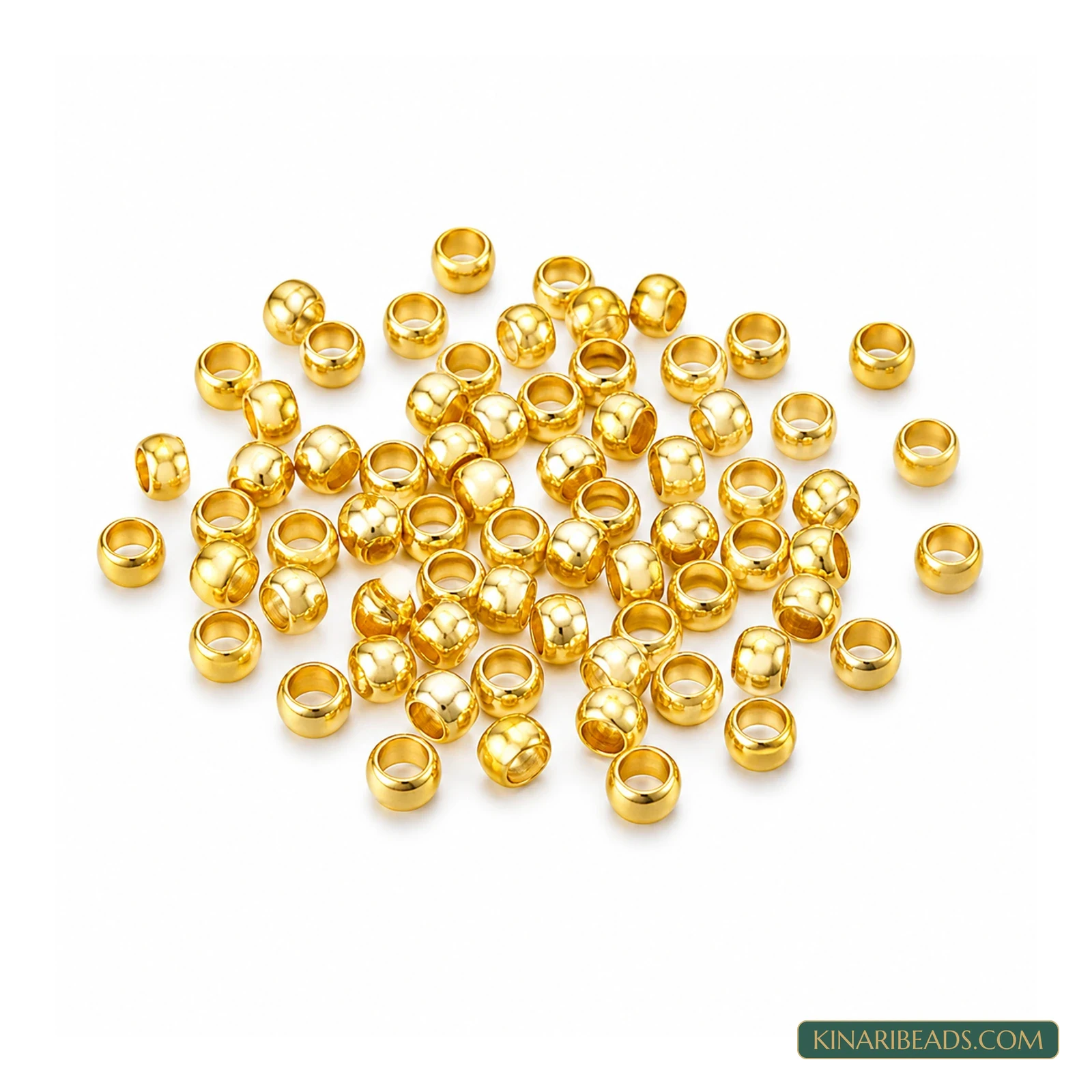 Brass Round Crimp Beads – 2mm, 720 Pack - Golden colour