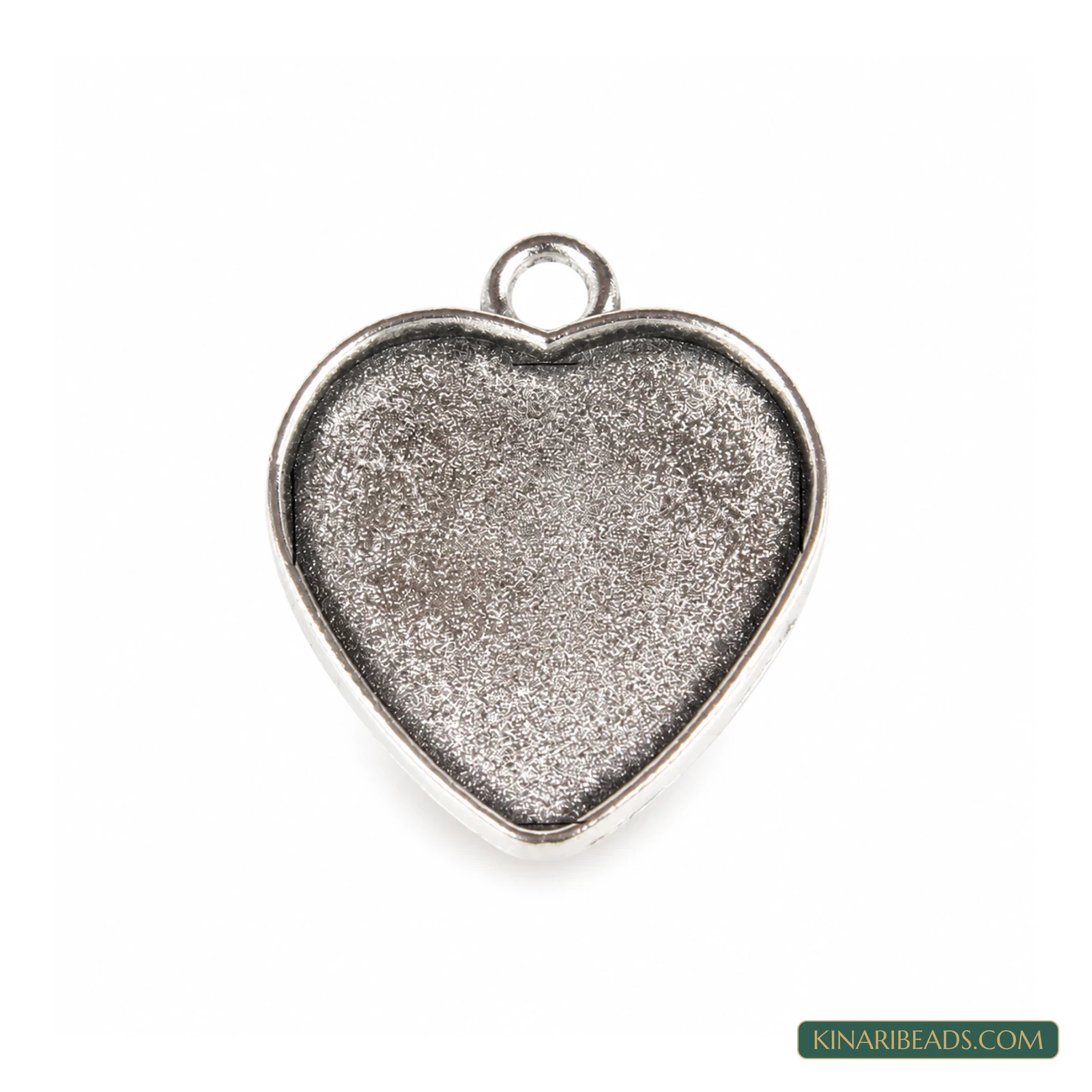 Classic Tibetan Antique Silver Heart Cabochon Trays – 1.25 Inch product image