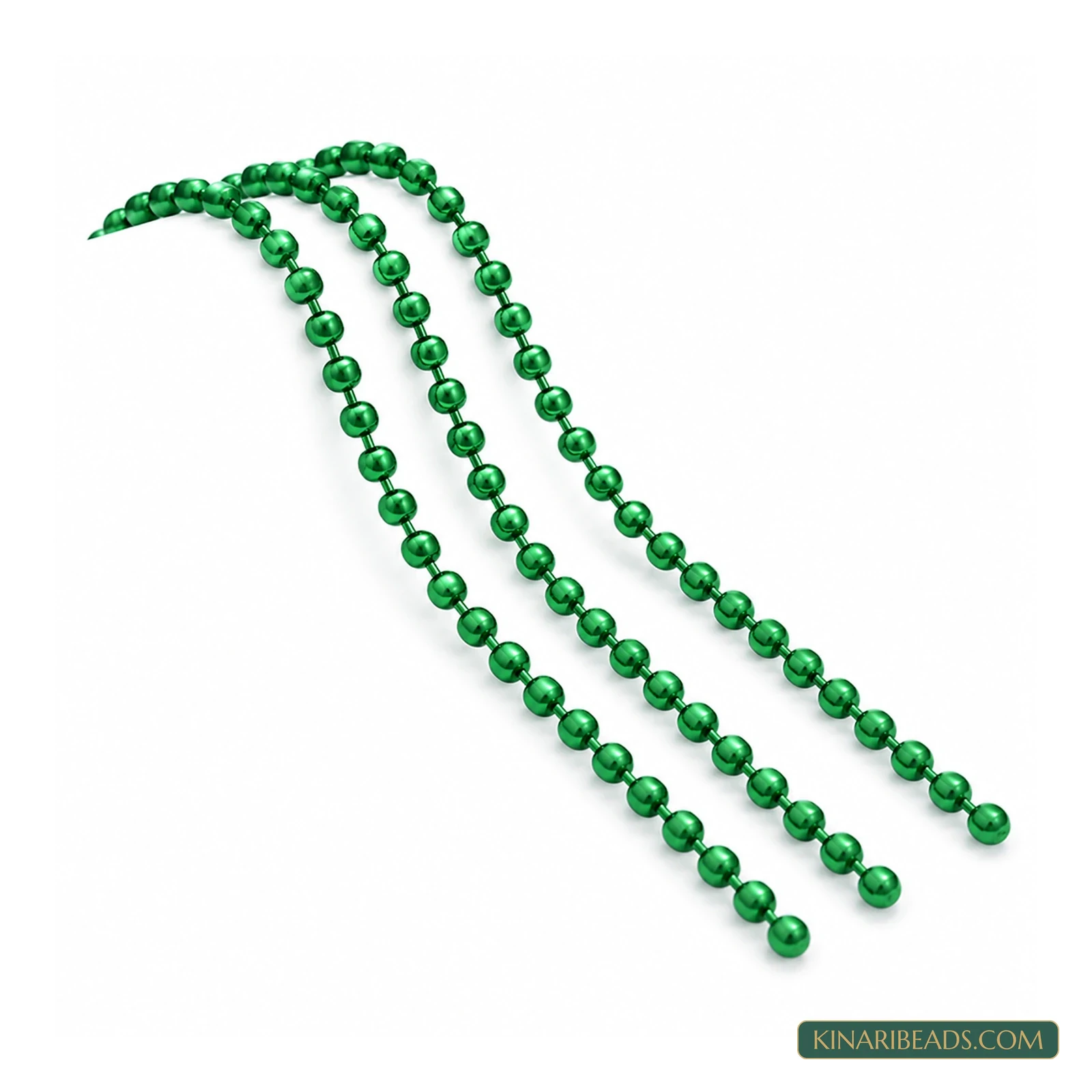 Coloured Aluminium Ball Chain – 2mm, 20m - Green colour