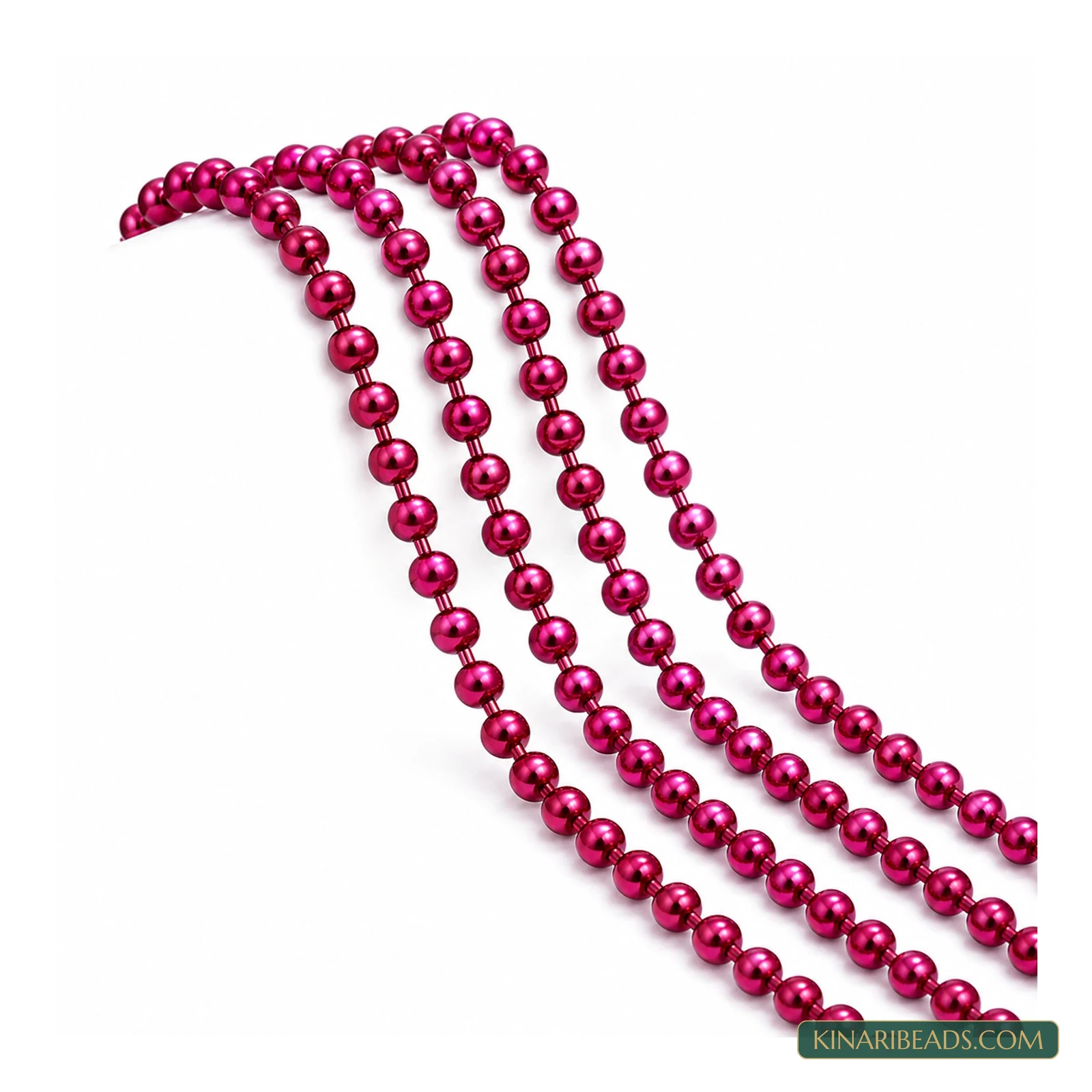 Coloured Aluminium Ball Chain – 2mm, 20m - Magenta colour