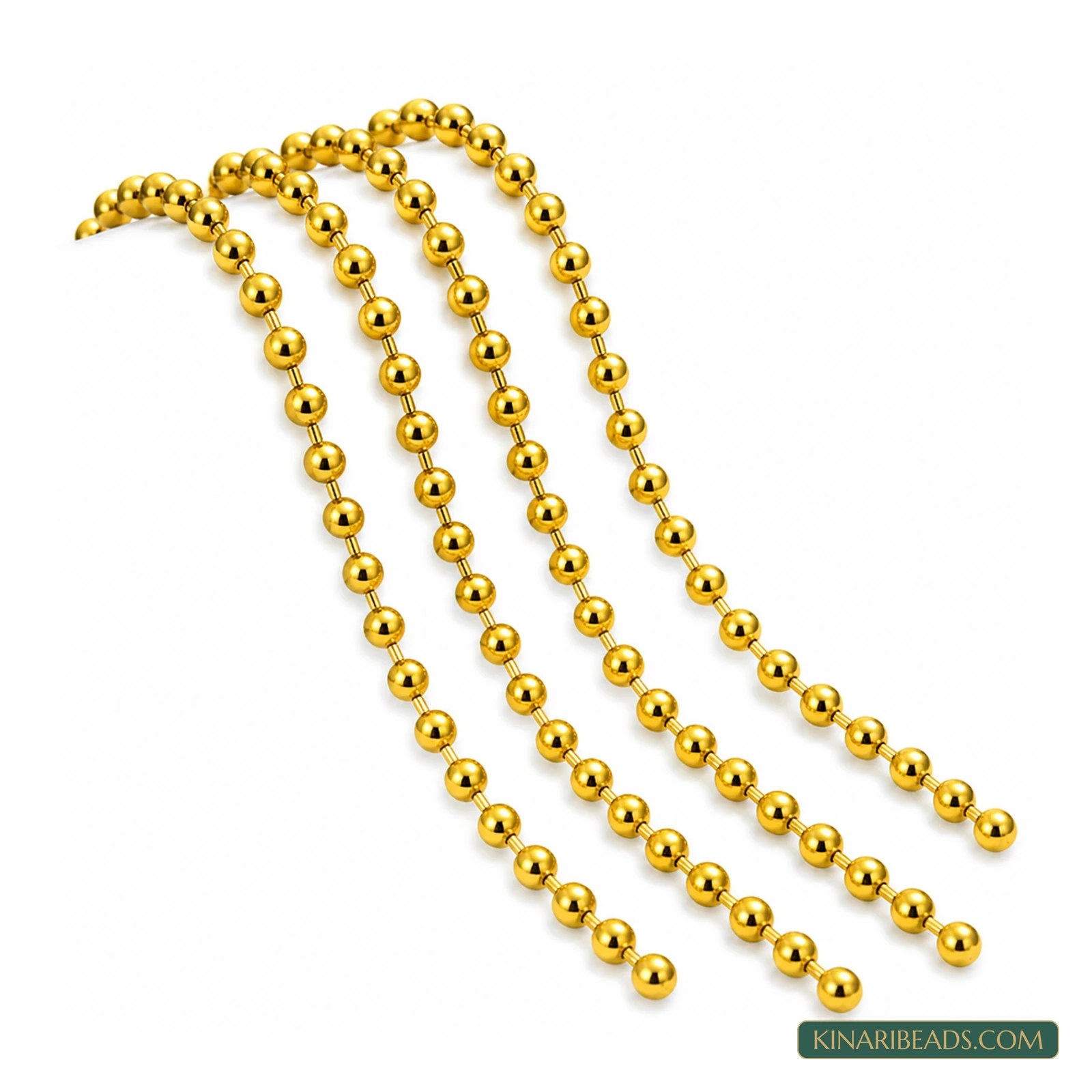Coloured Aluminium Ball Chain – 2mm, 20m - Yellow colour