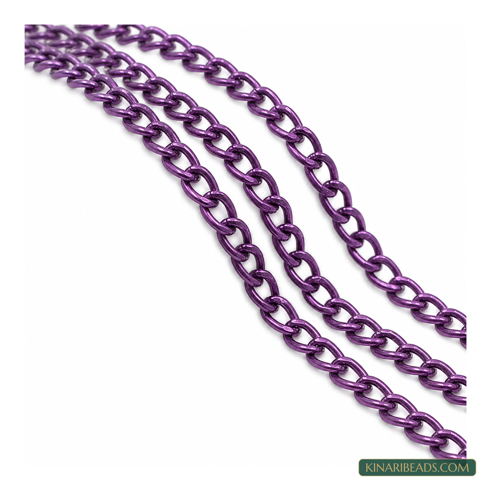 Coloured Aluminium Curb Chain – 6×3mm, 5m - Purple colour