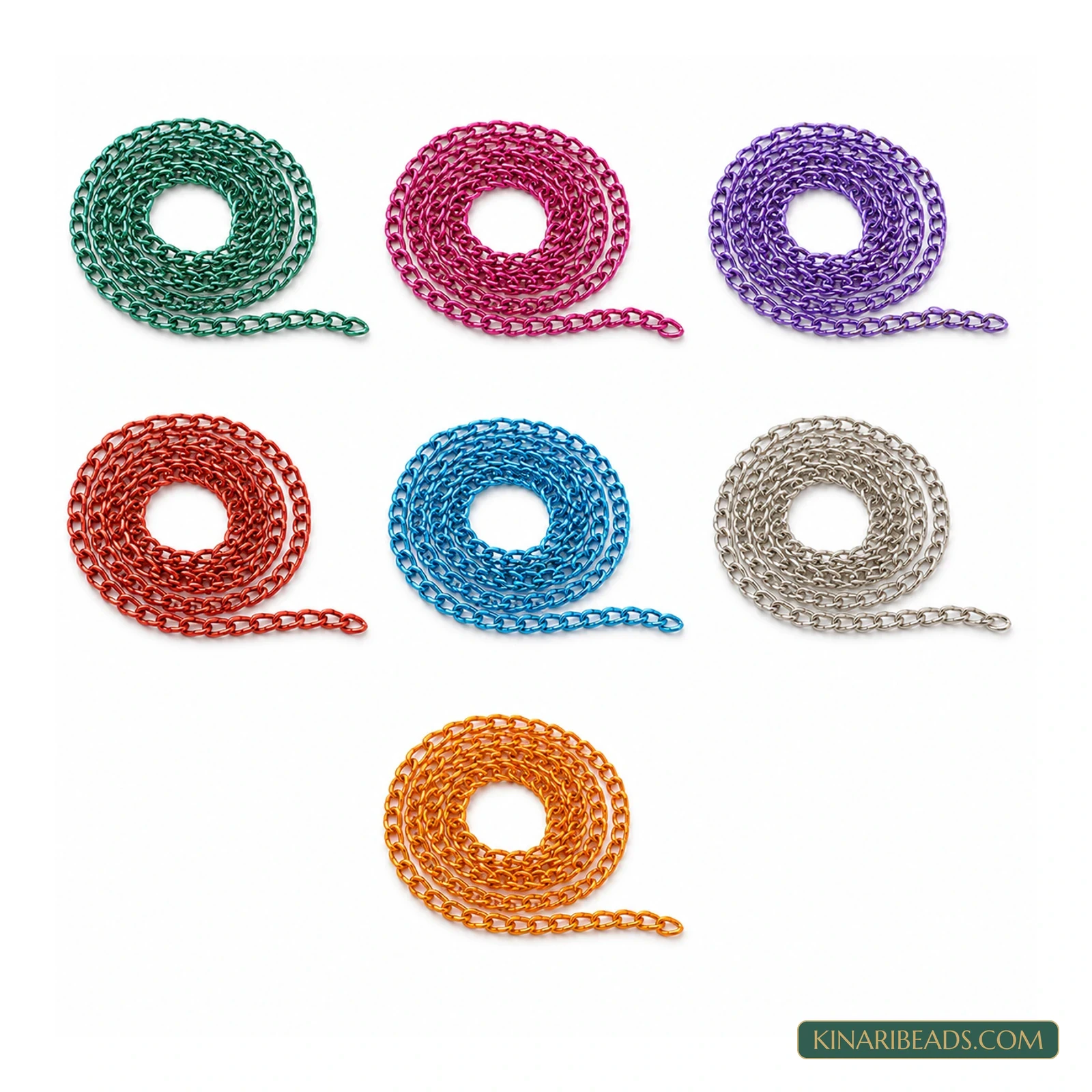 Coloured Aluminium Link Chain Combo – 5×3mm product image