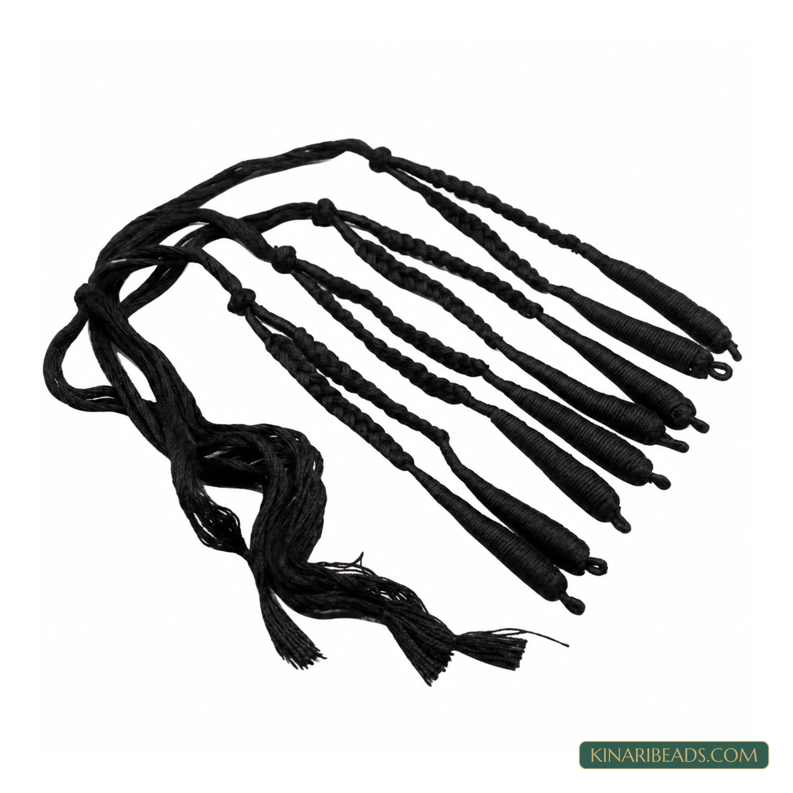 Coloured Braided Necklace Dori – Pack of 4 - Black colour
