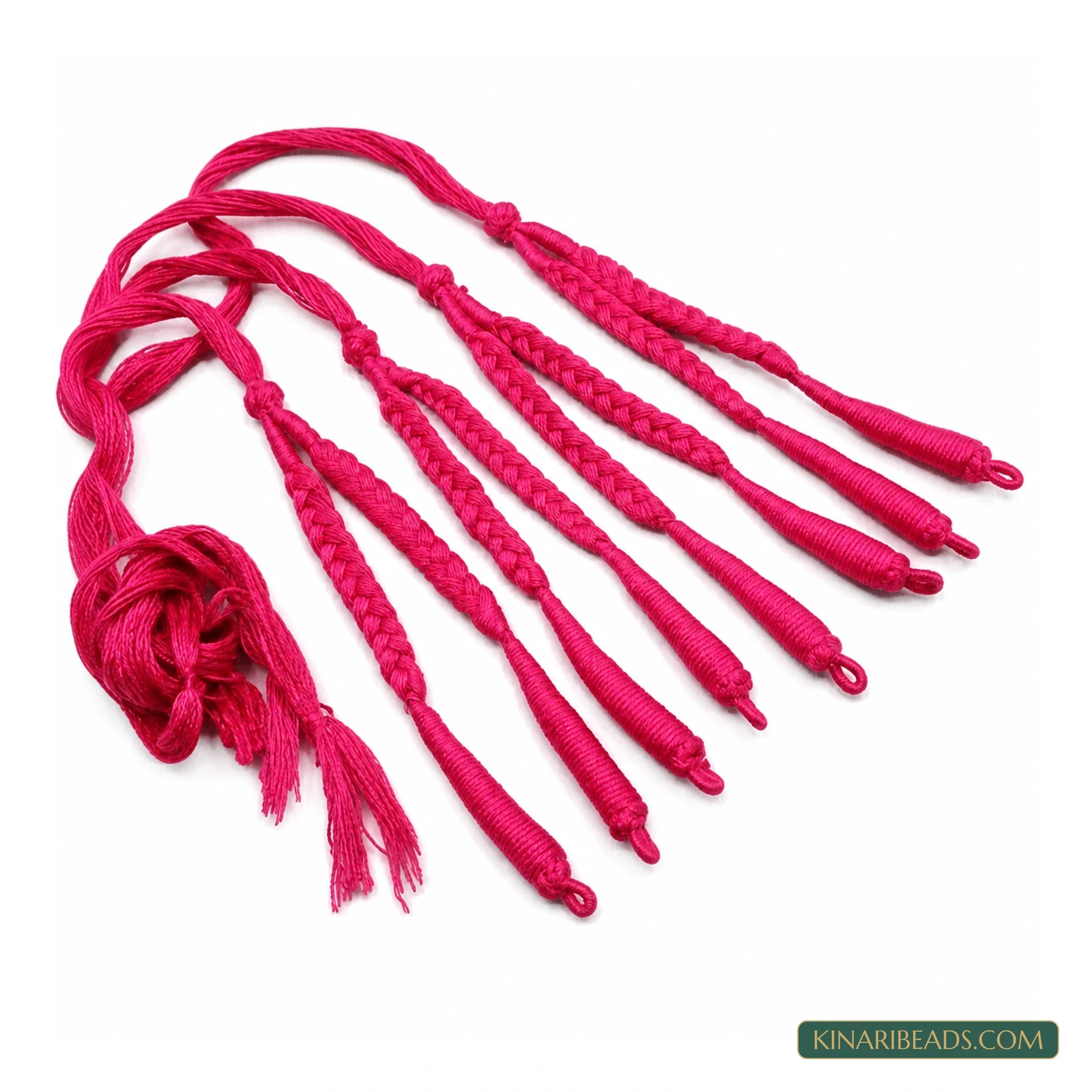 Coloured Braided Necklace Dori – Pack of 4 - Magenta colour