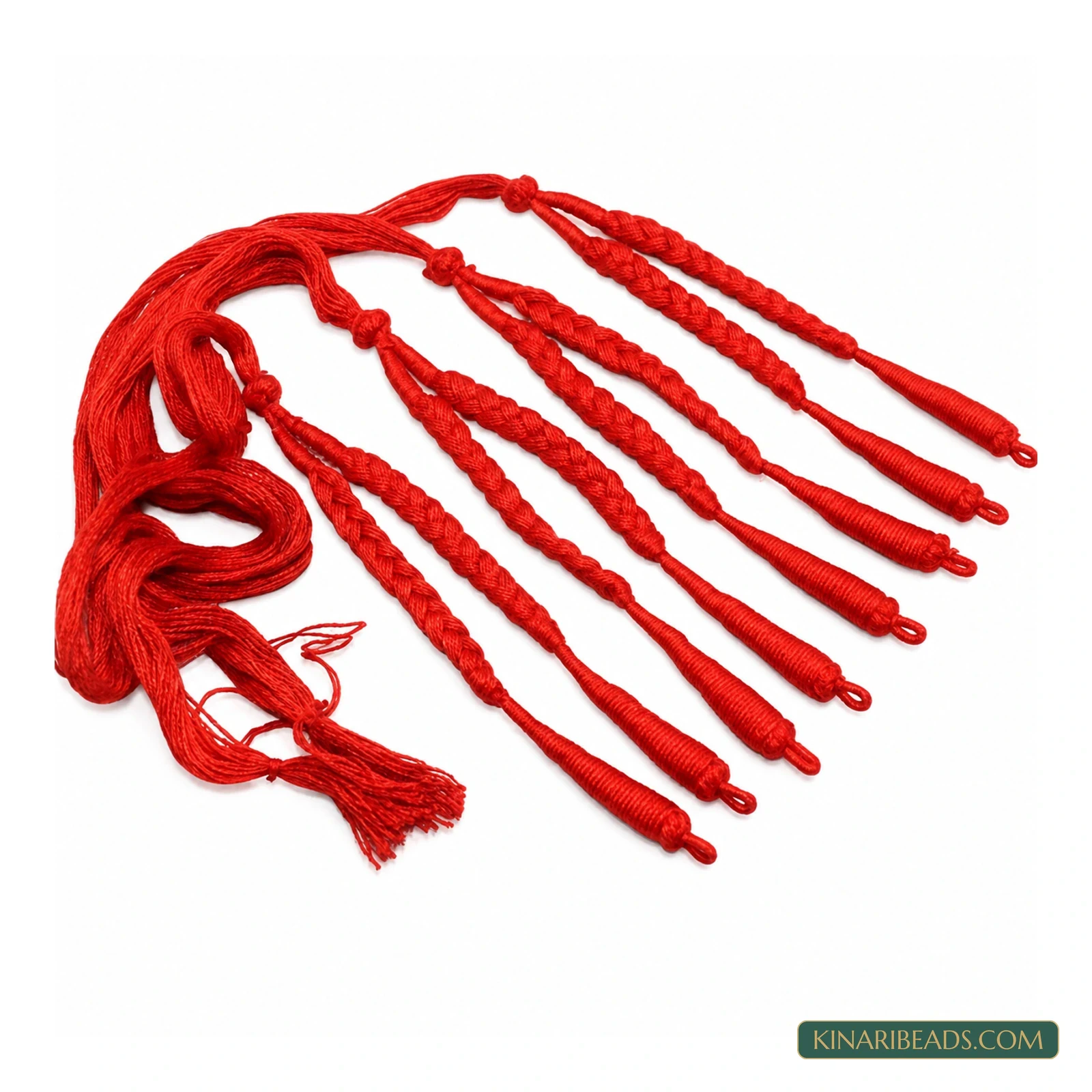 Coloured Braided Necklace Dori – Pack of 4 - Red colour