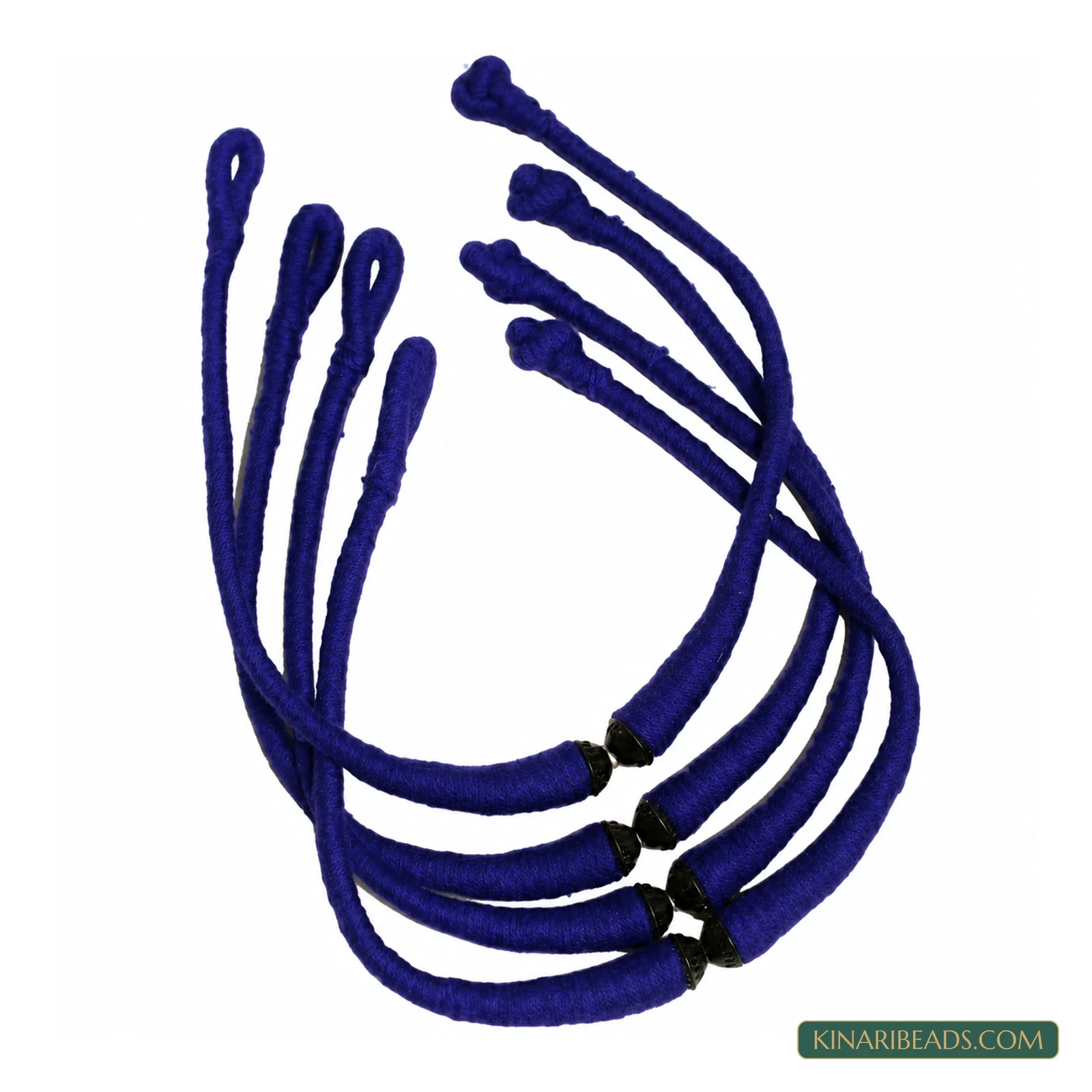 Coloured Cotton Hasli Necklace Cord – Pack of 4 - Blue colour