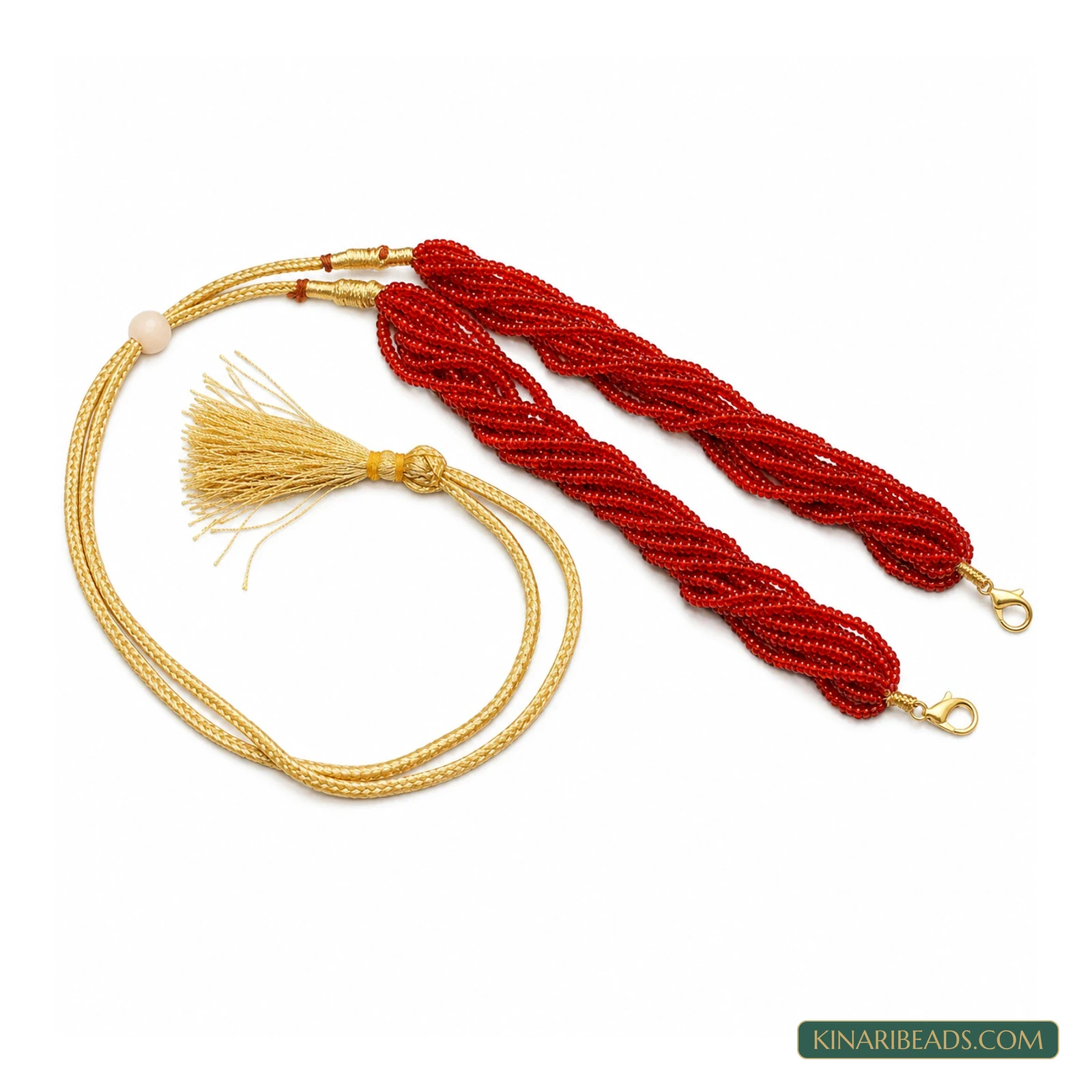 Coloured Seed Bead Pendant Dori - Dark Red colour