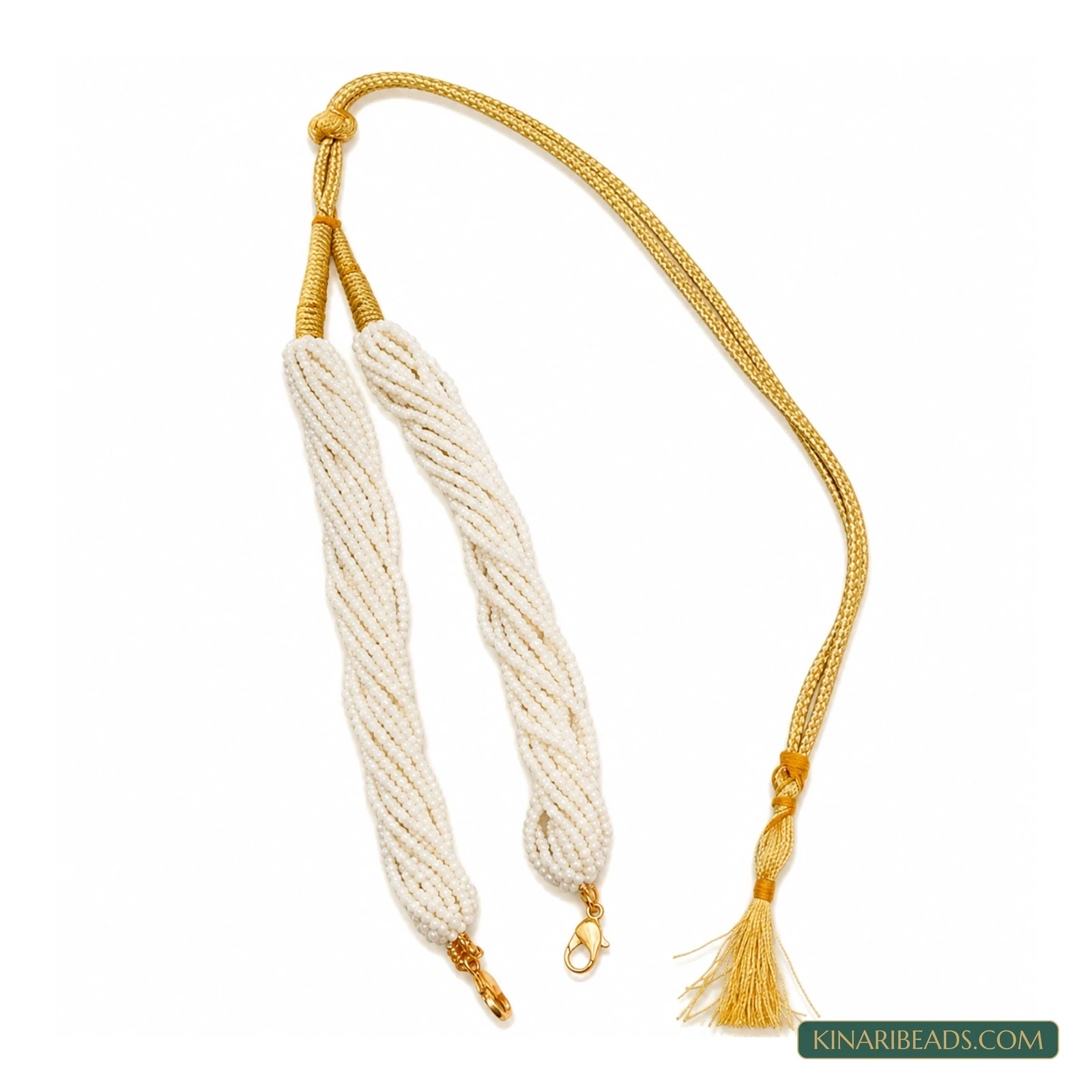 Coloured Seed Bead Pendant Dori - White colour