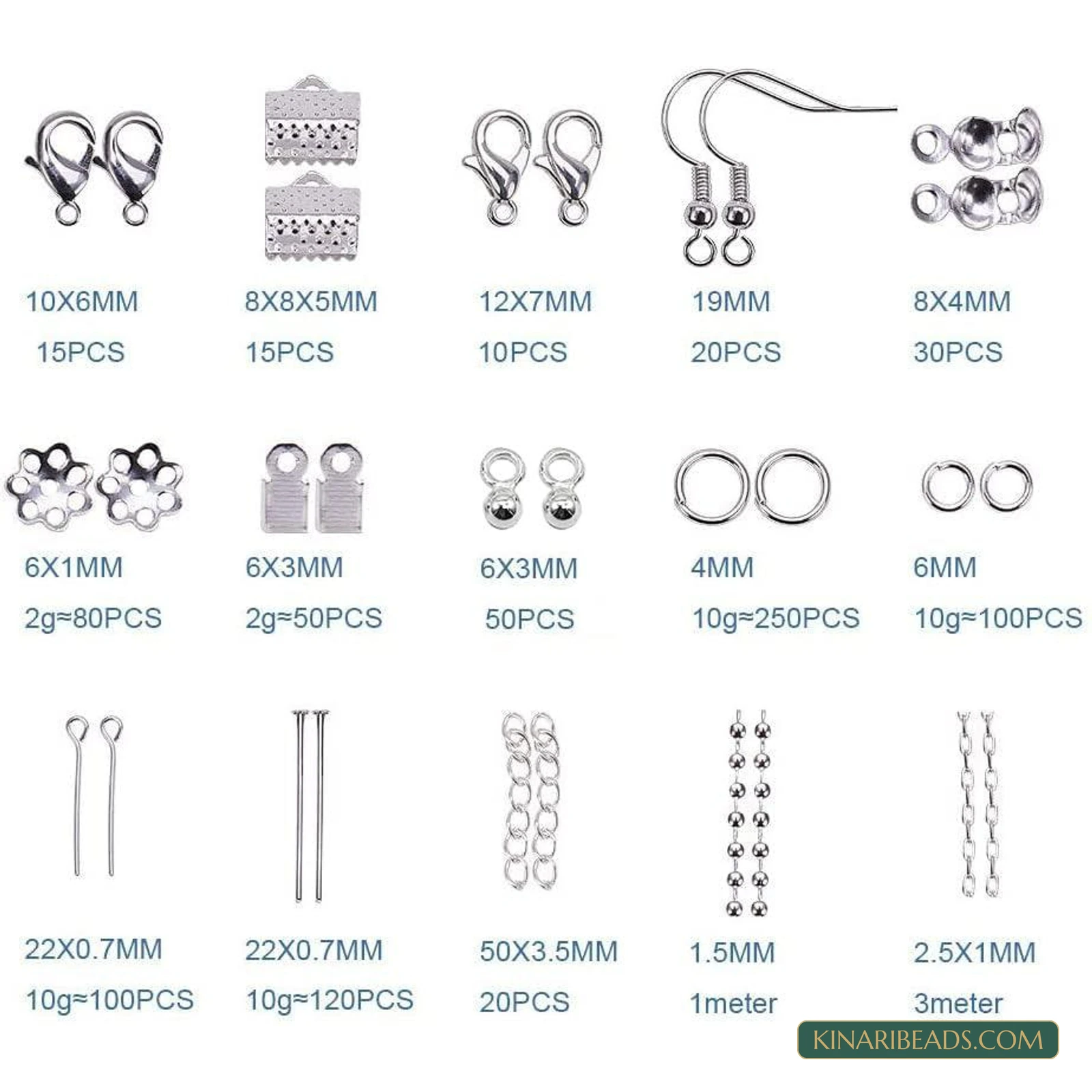 Complete Metal Jewellery Findings Mix Box product image