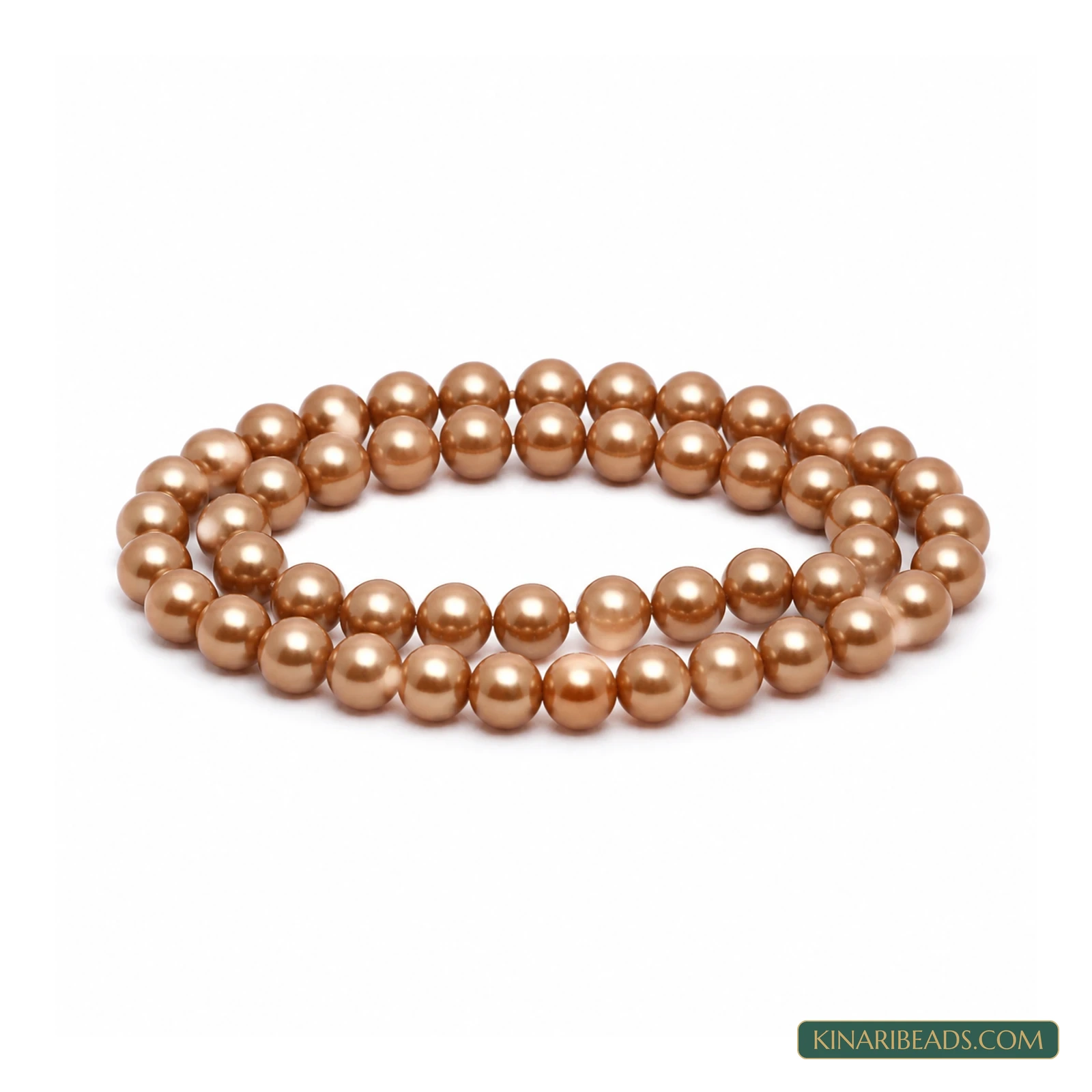Copper & Coffee Round Glass Pearl Beads – 4mm, 1 String - Coffee colour
