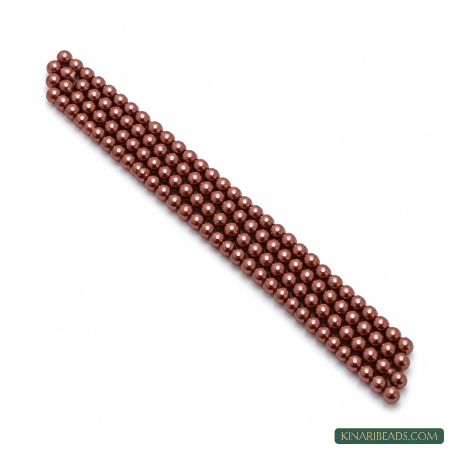 Copper & Coffee Round Glass Pearl Beads – 4mm, 1 String