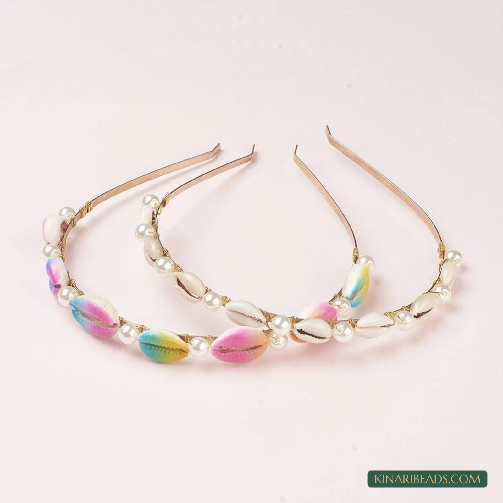 Cowrie Shell & Pearl Beads Hairband Making Kit product image