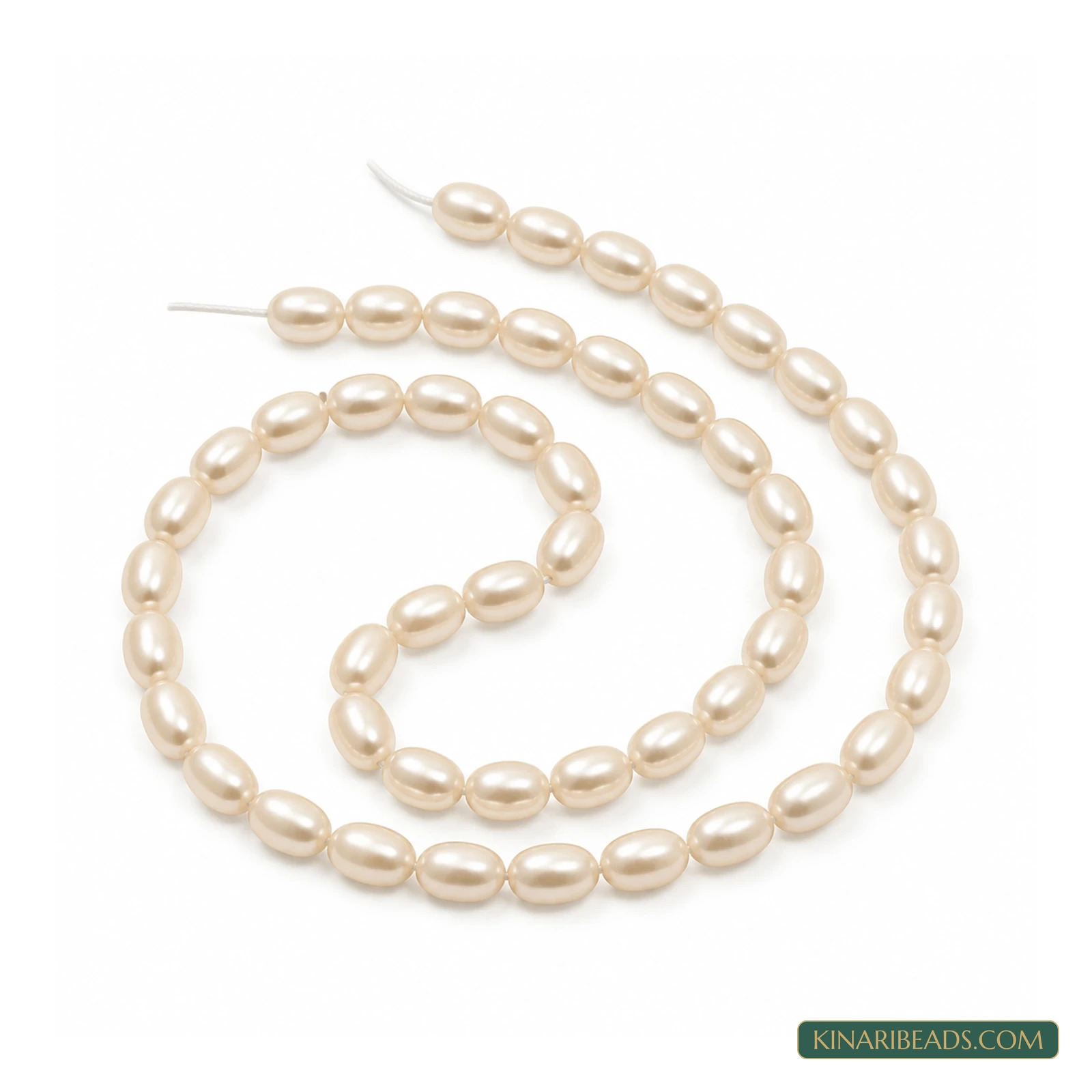 Cream Oval Freshwater Cultured Pearls – 3x4mm, 1 String