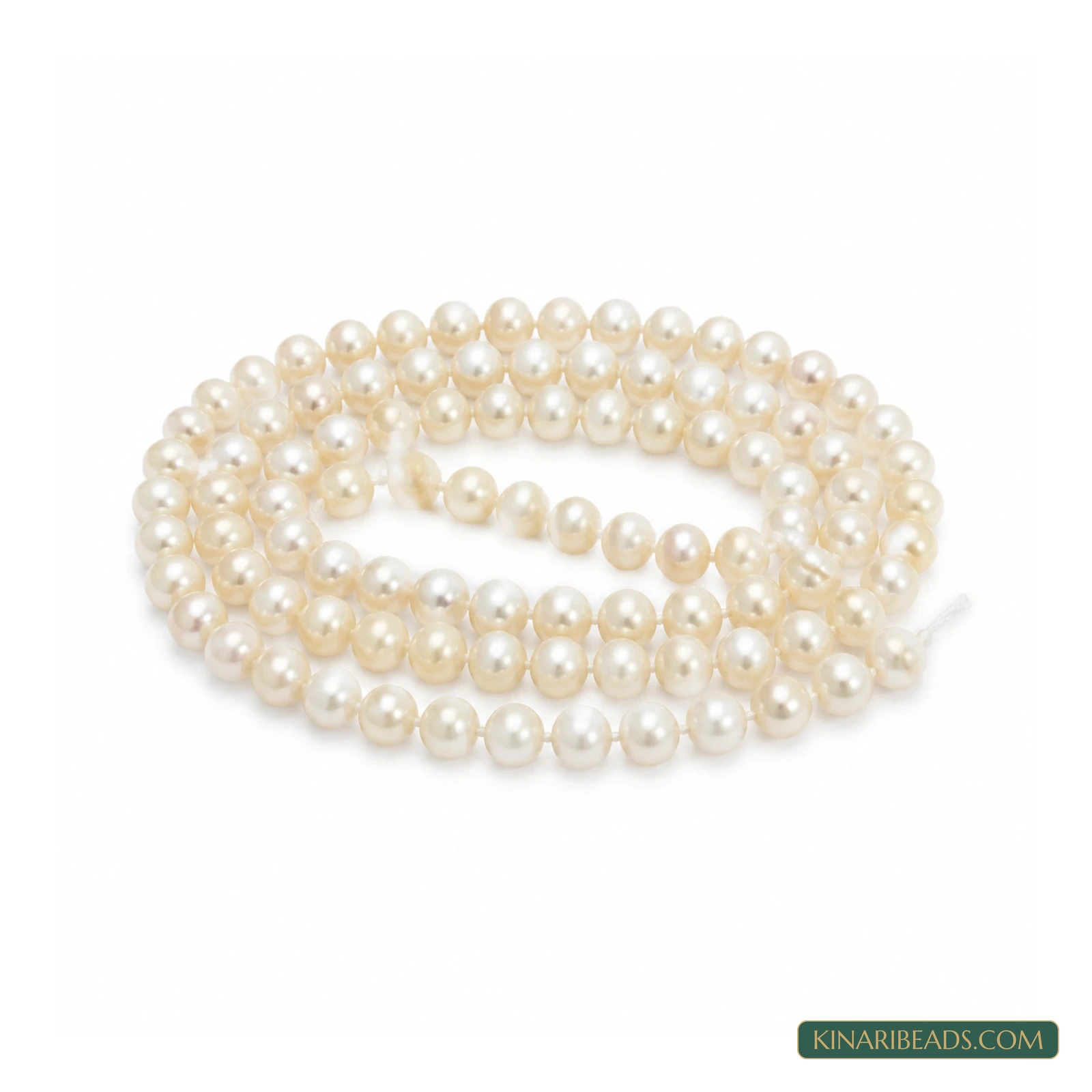 Cream Round Freshwater Cultured Pearls – 4-5mm, 1 String