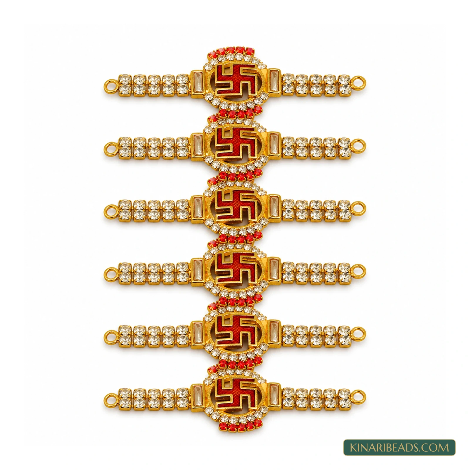 Crystal Swastik Rakhi Centrepiece Connectors – 6 Pack