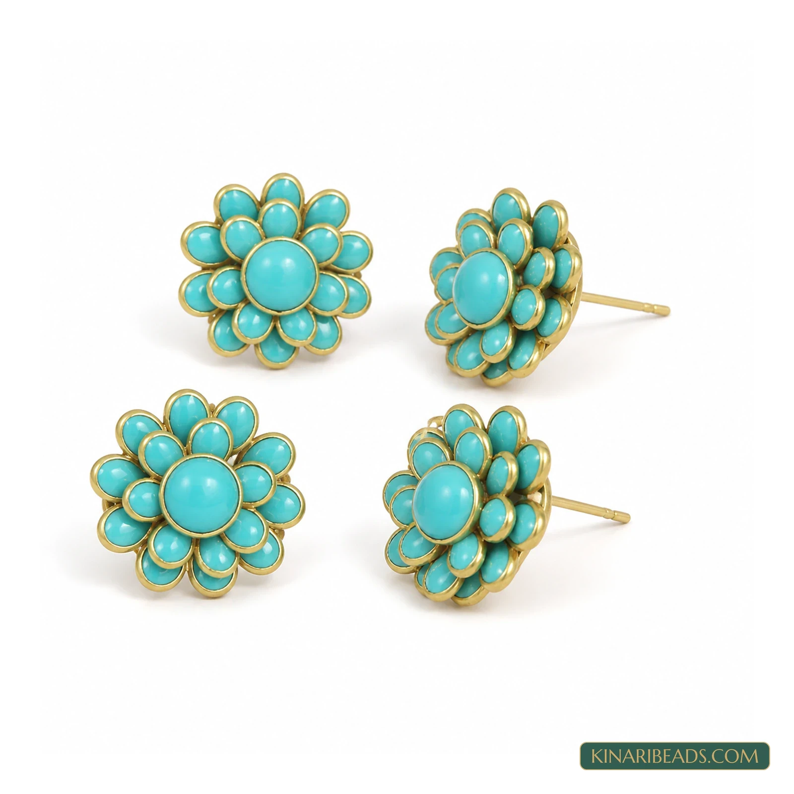 Double-Layer Pacchi Earring Components – 20x20mm, 2 Pairs