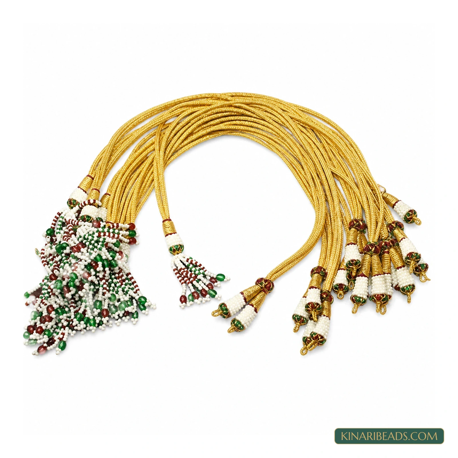 Double-Line Golden Zari Necklace Dori – Pack of 4