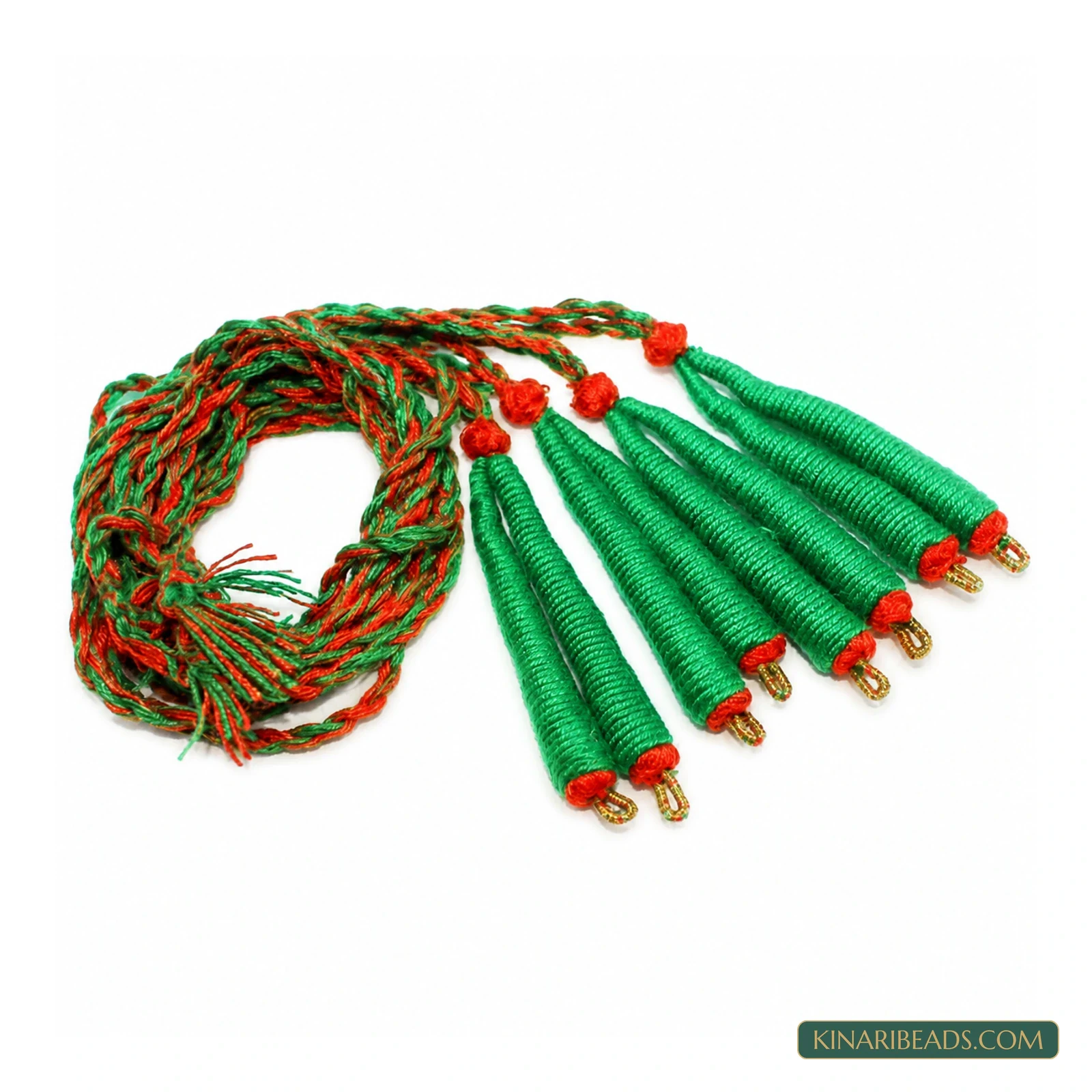 Dual-Colour Braided Thread Dori – Pack of 4 - Green colour