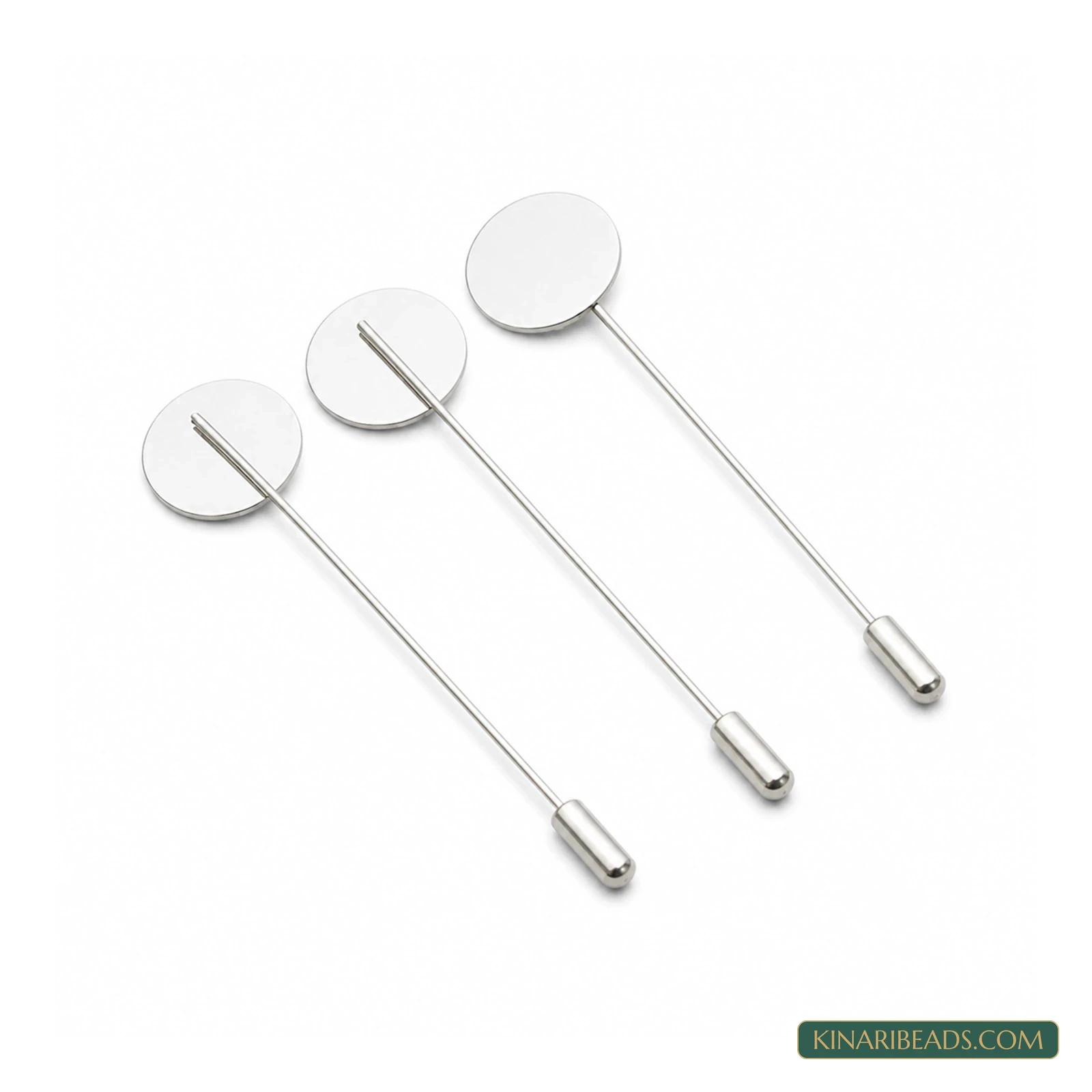 Flat-Round Tray Lapel Pins – 3 Inch, 10 Pack