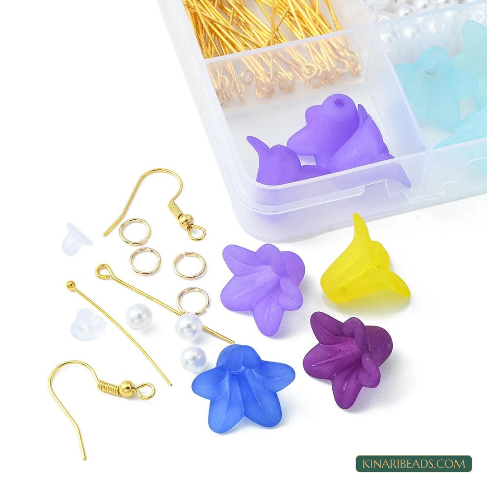 Flower Acrylic & Pearl Beads Earring Making Kit product image