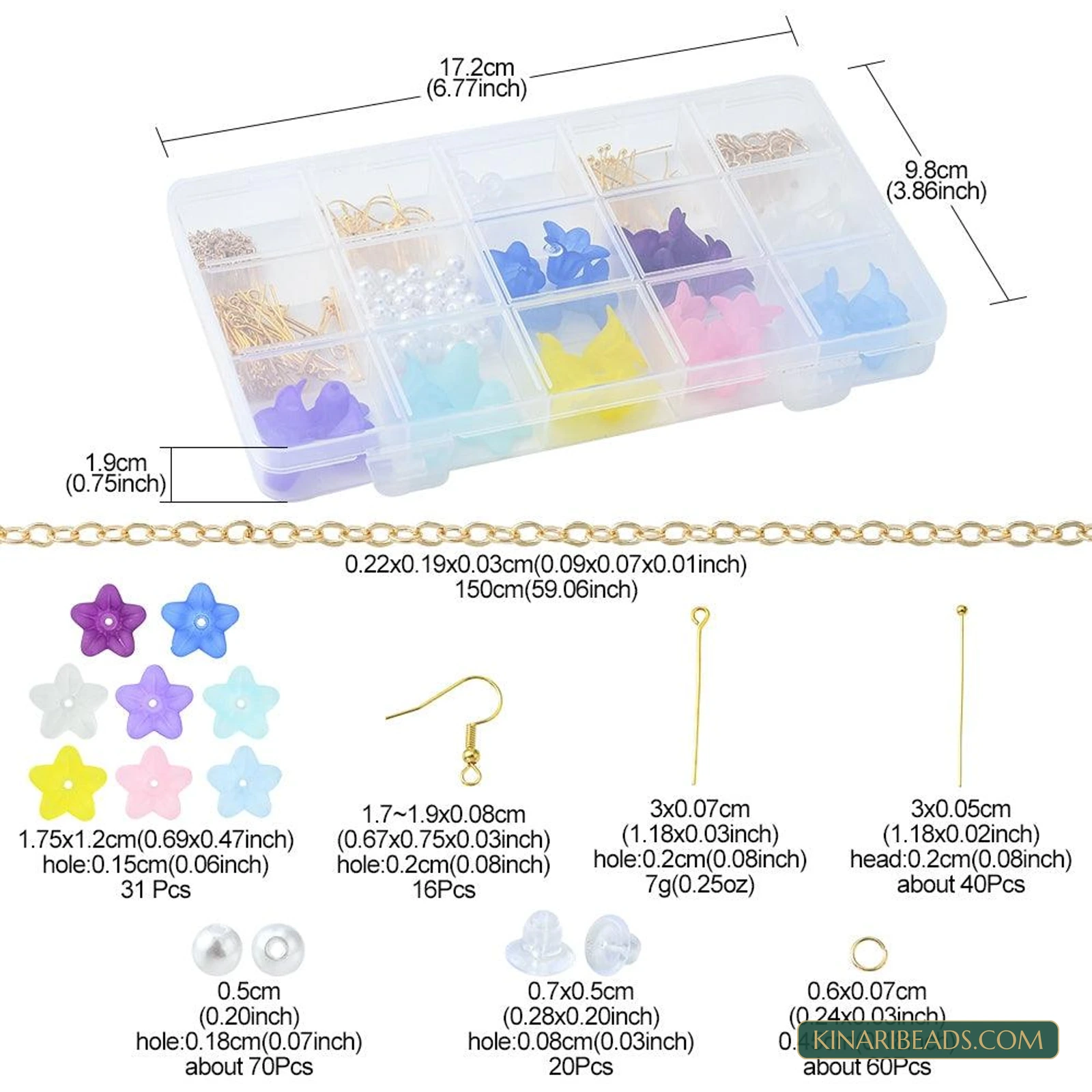 Flower Acrylic & Pearl Beads Earring Making Kit product image