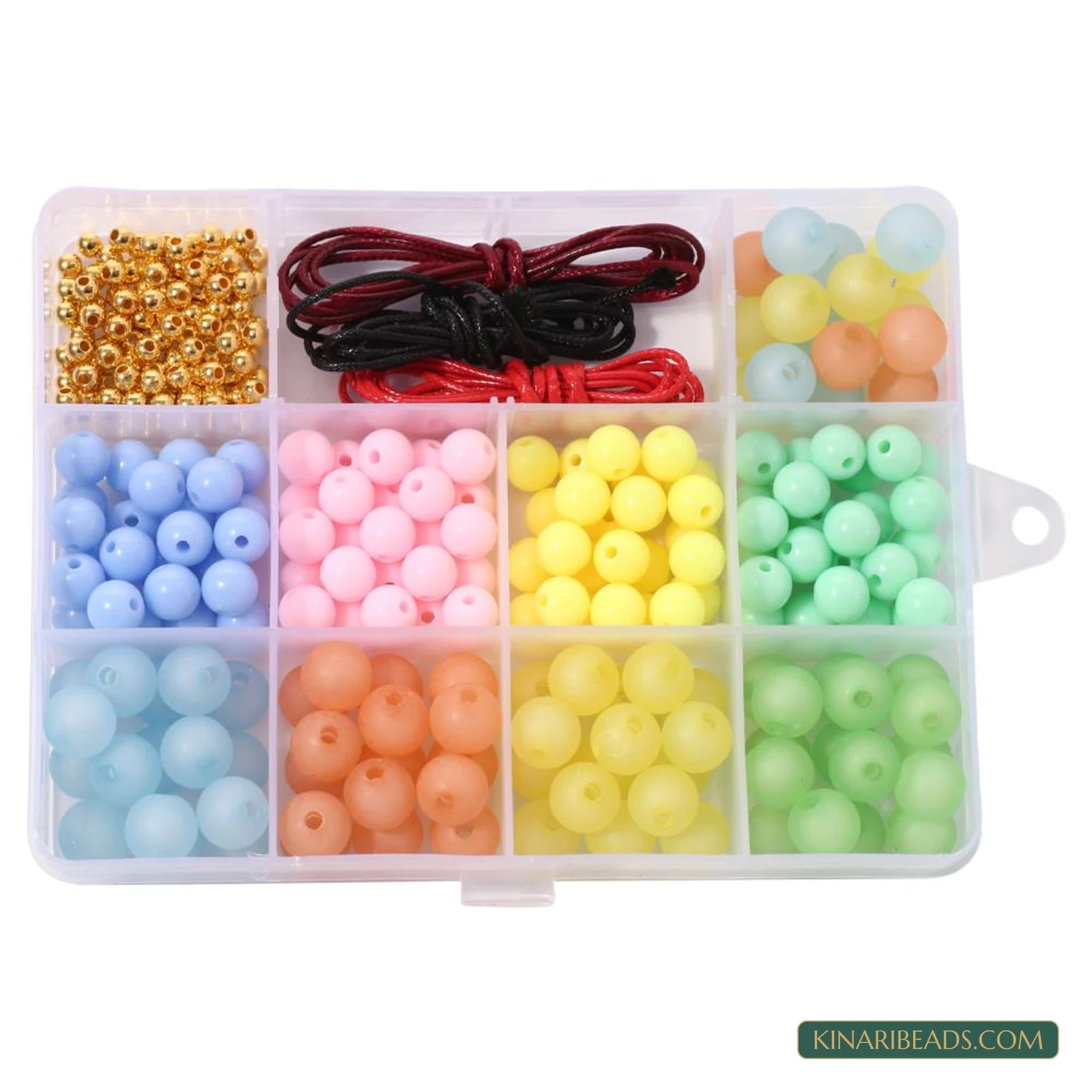 Frosted & Opaque Acrylic Beads Bracelet Making Kit with Waxed Cord