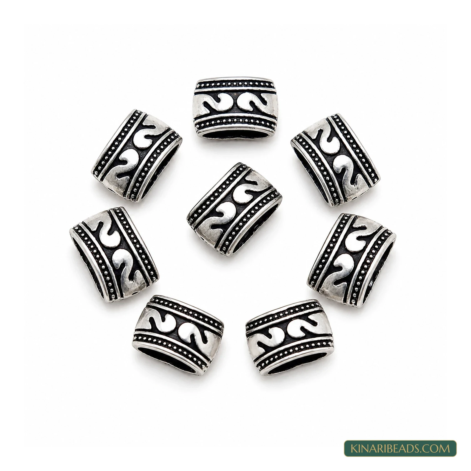 German Silver 3-Hole Jewellery Spacer Bar – 10x8mm, 10 Pack