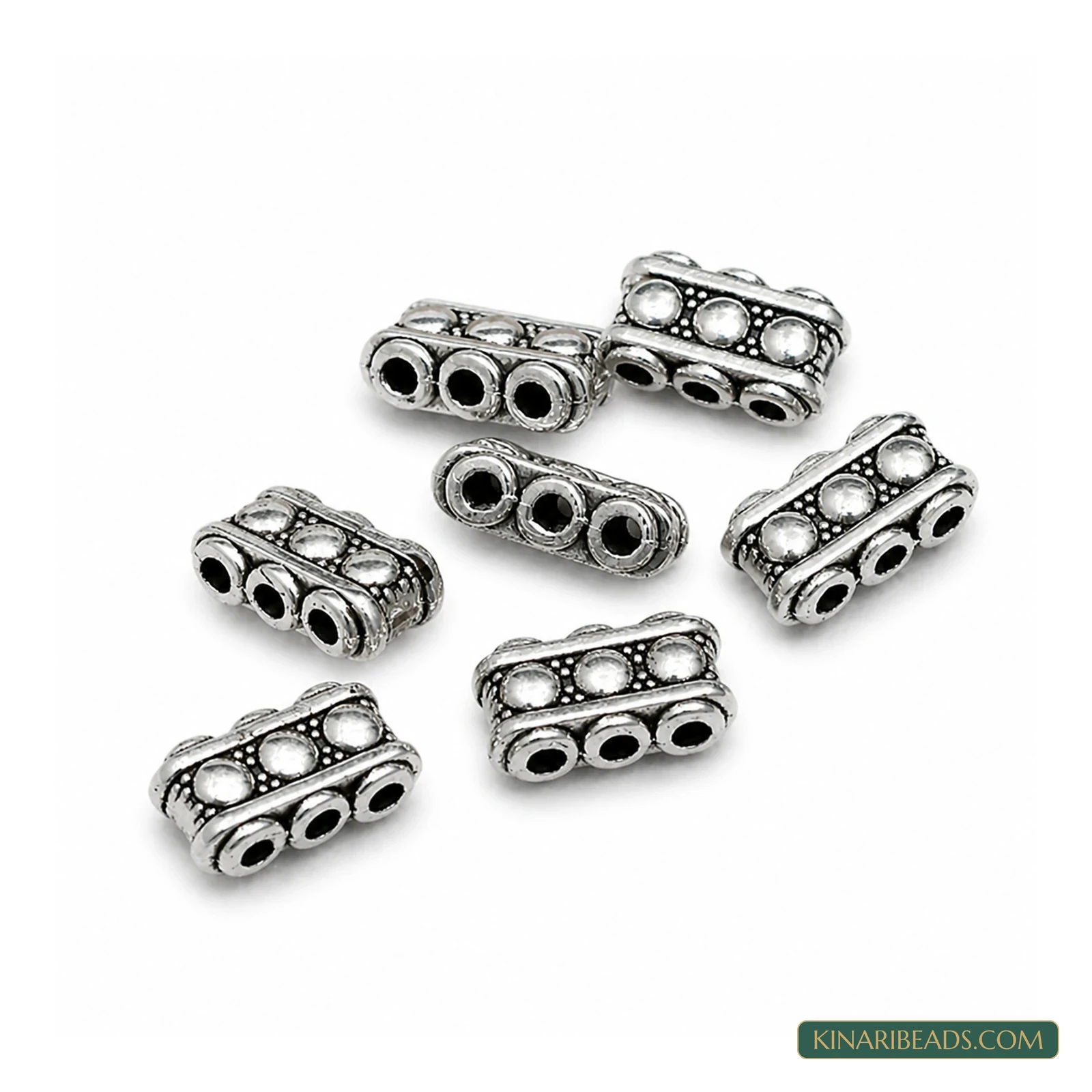 German Silver 3-Hole Spacer Connector – 7x13mm