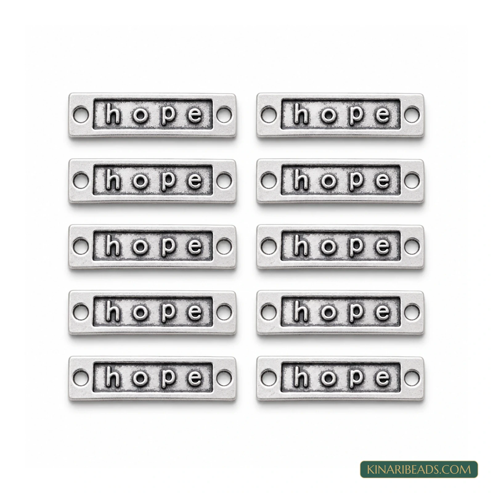 German Silver HOPE Word Links – 35x10mm, 10 Pack