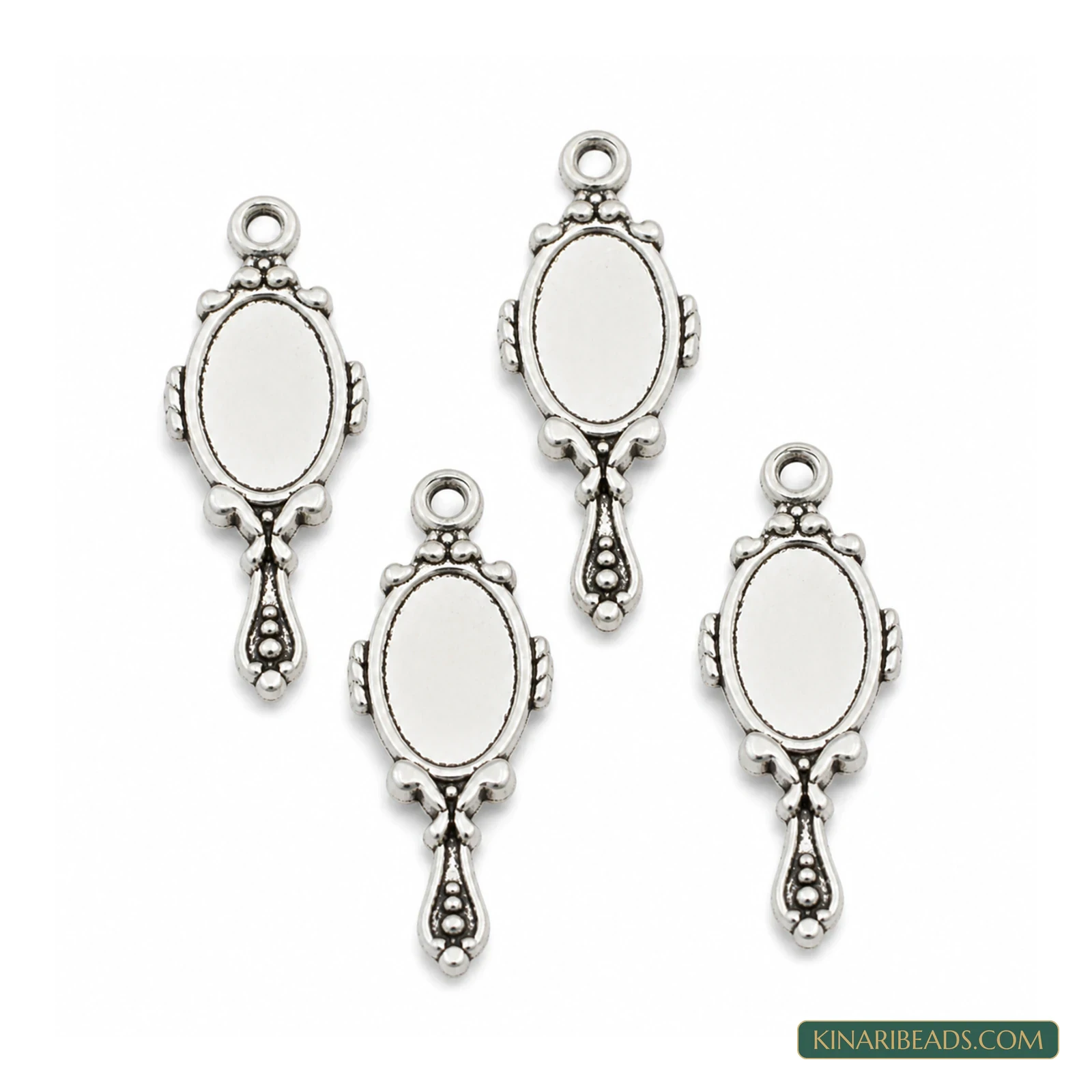 German Silver Mirror Frame Pendant Bases – 1 Inch