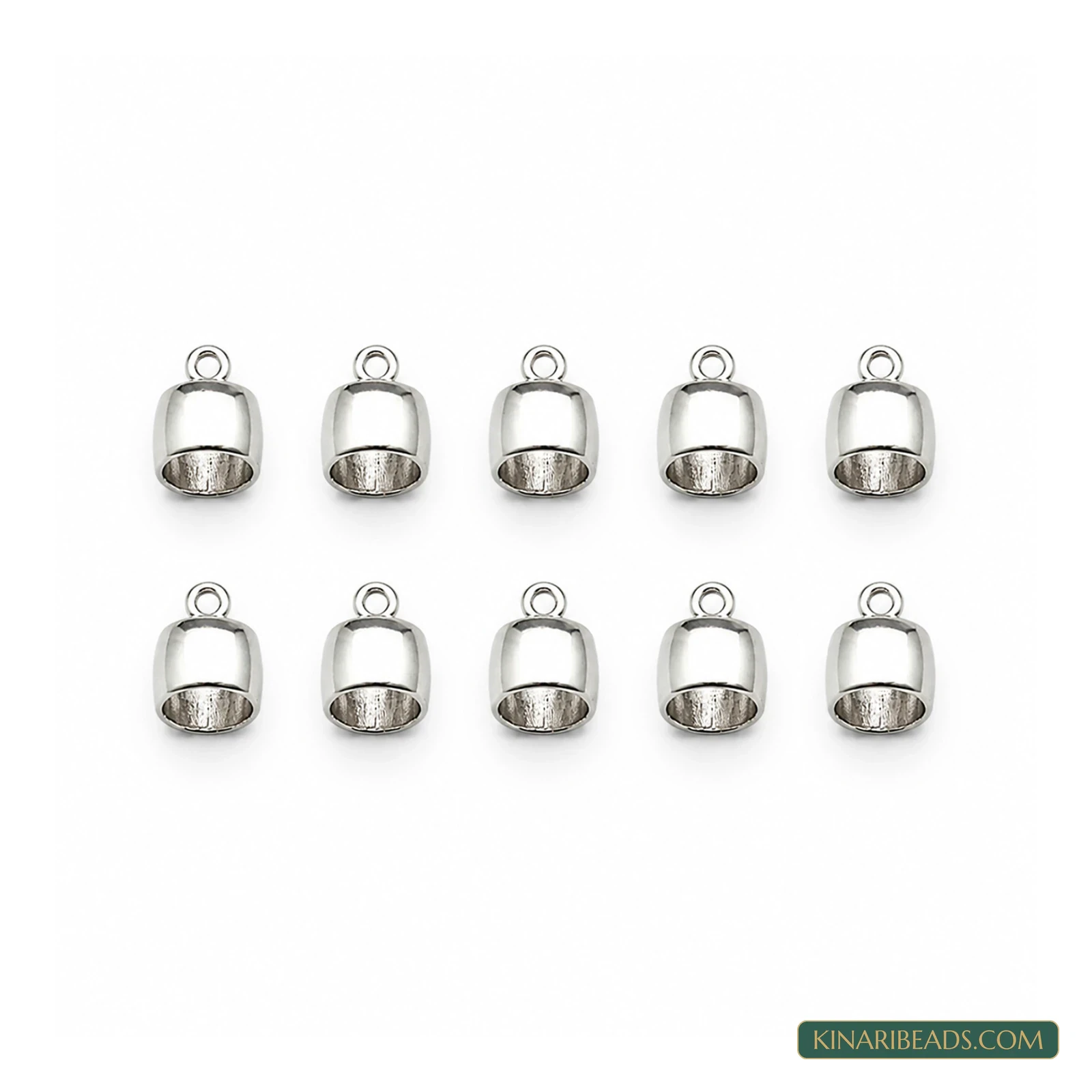 German Silver Pinch Bails 14x7mm – 10 or 100 Pack