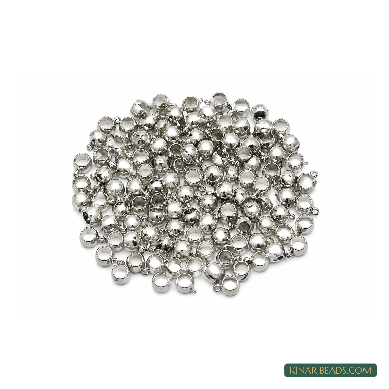 German Silver Pinch Bails 14x7mm – 10 or 100 Pack product image