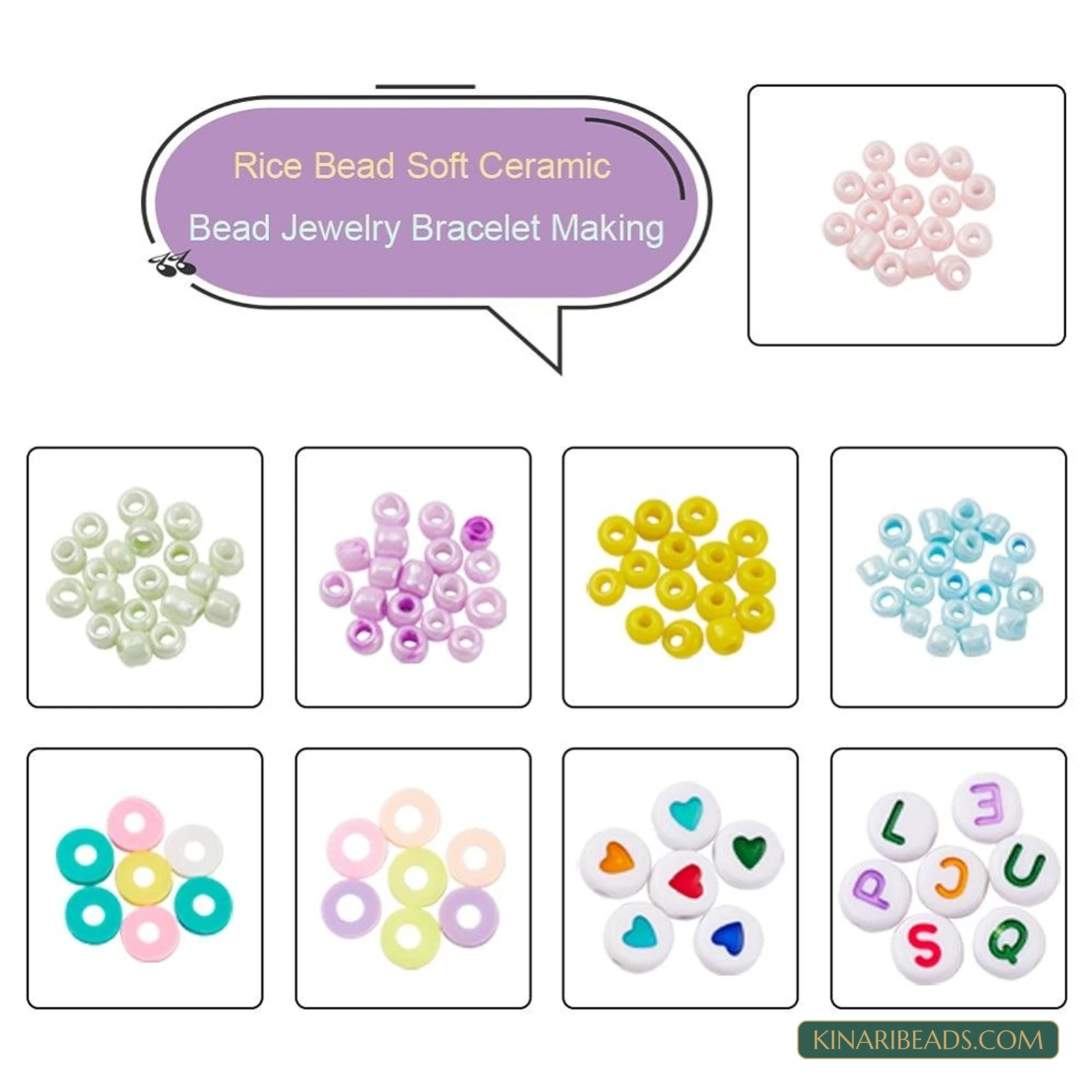 Glass Seed, Heishi & Acrylic Beads Bracelet Making Kit product image