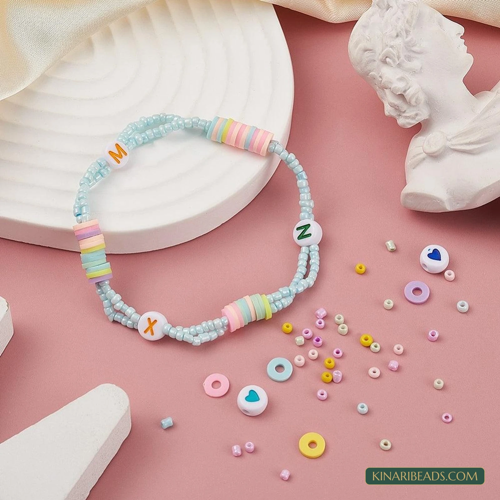 Glass Seed, Heishi & Acrylic Beads Bracelet Making Kit product image