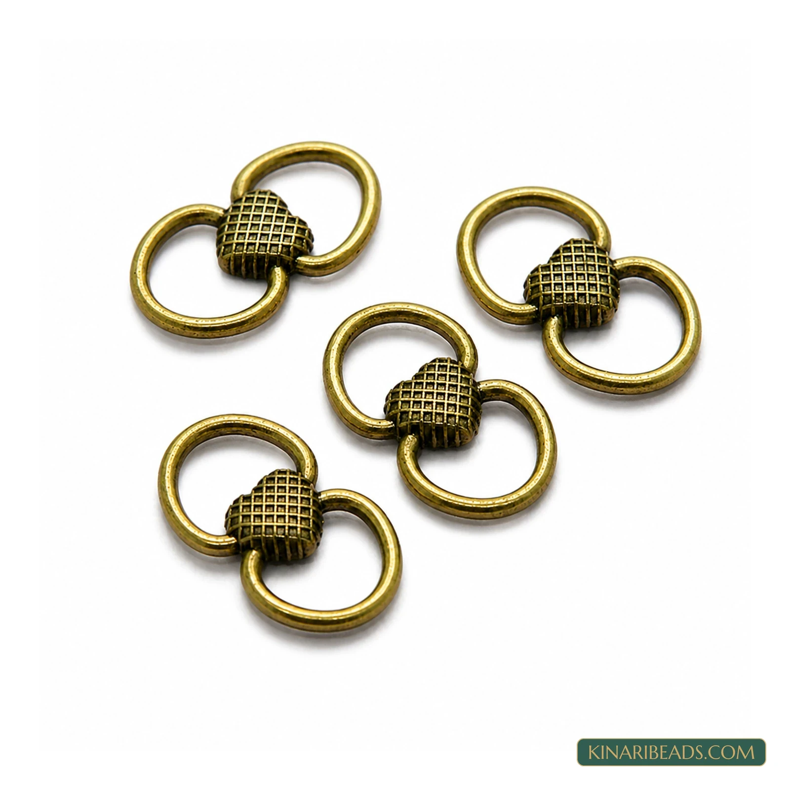 Gold German Silver Spacer Connector – 1 Inch, Design A