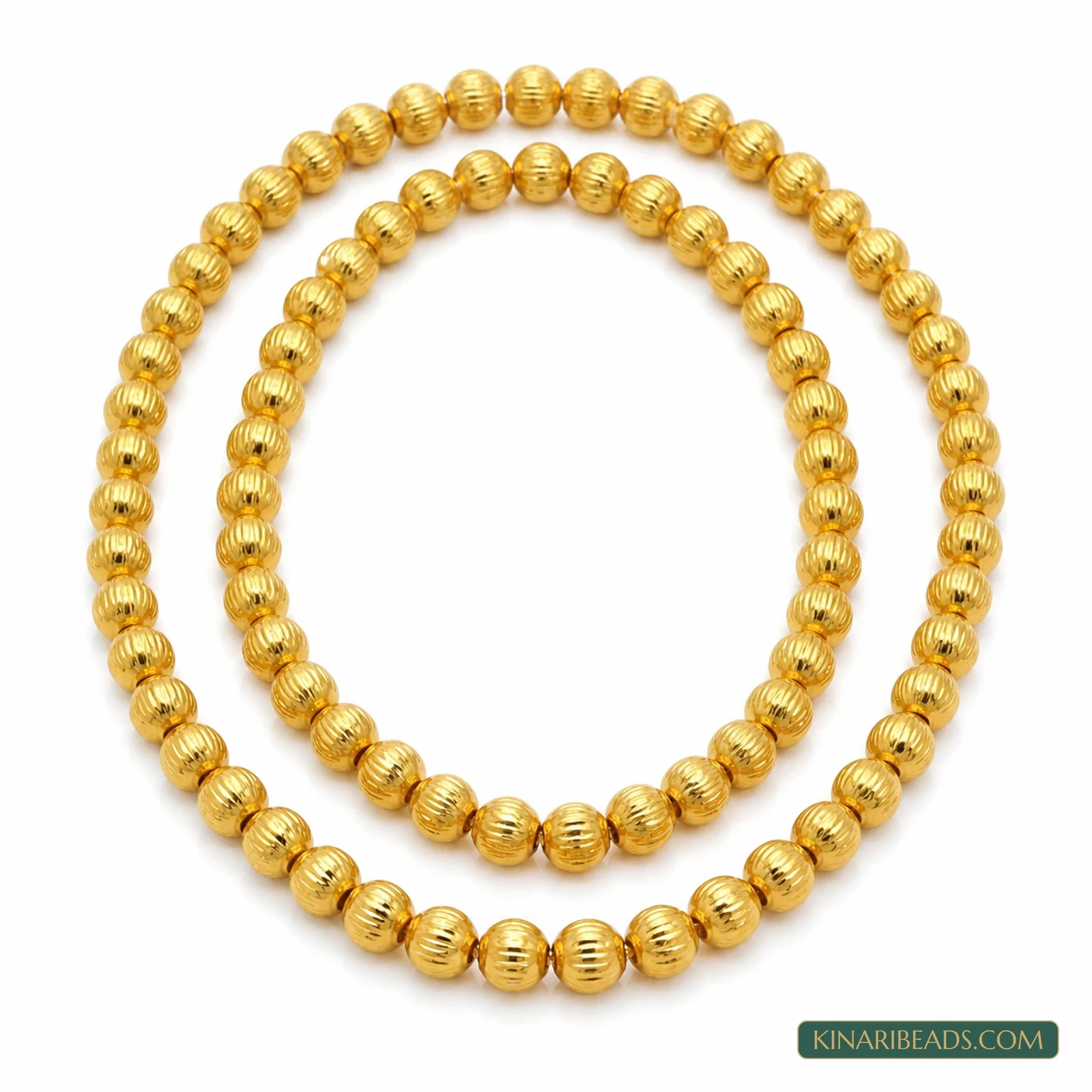 Gold Plated Brass C-Cut Beads 5-6mm - 2 Strings