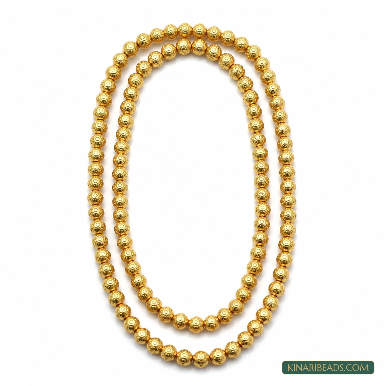 Gold Plated Brass Football Spacer Beads 3-10mm - 2 Strings