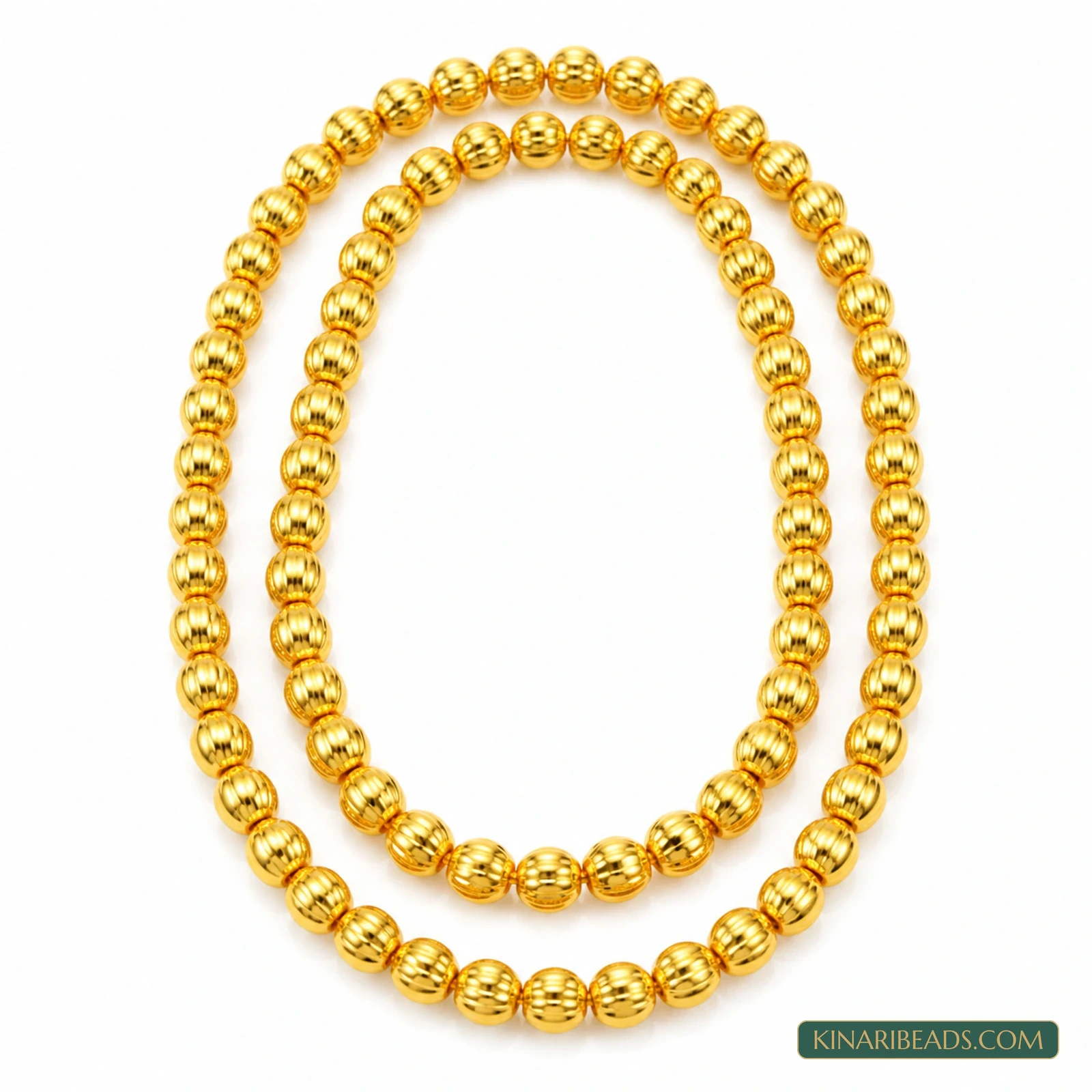 Gold Plated Brass Kharbuja Melon Beads 3-8mm - 2 Strings