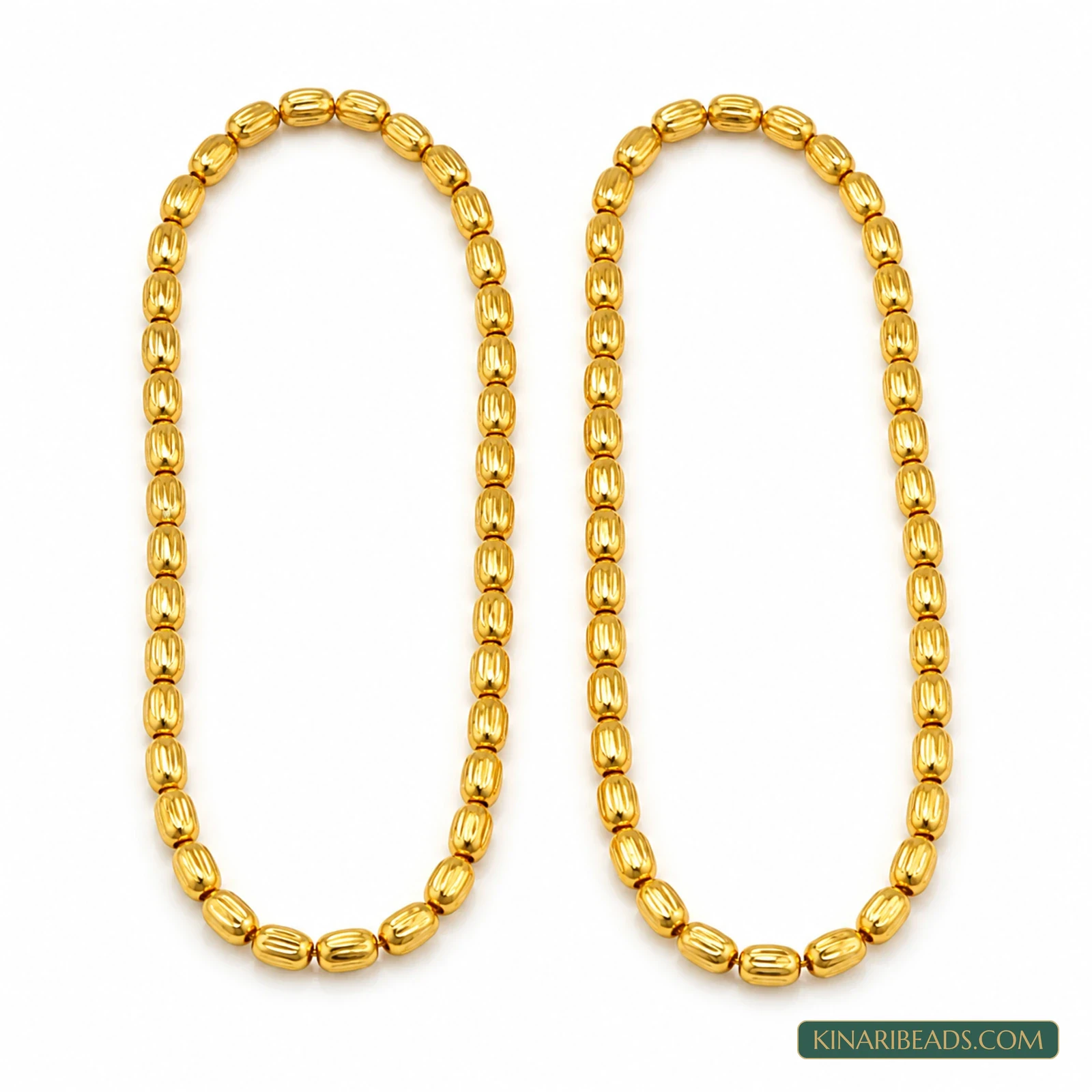 Gold Plated Brass Oval C-Cut Beads 3-6mm - 2 Strings