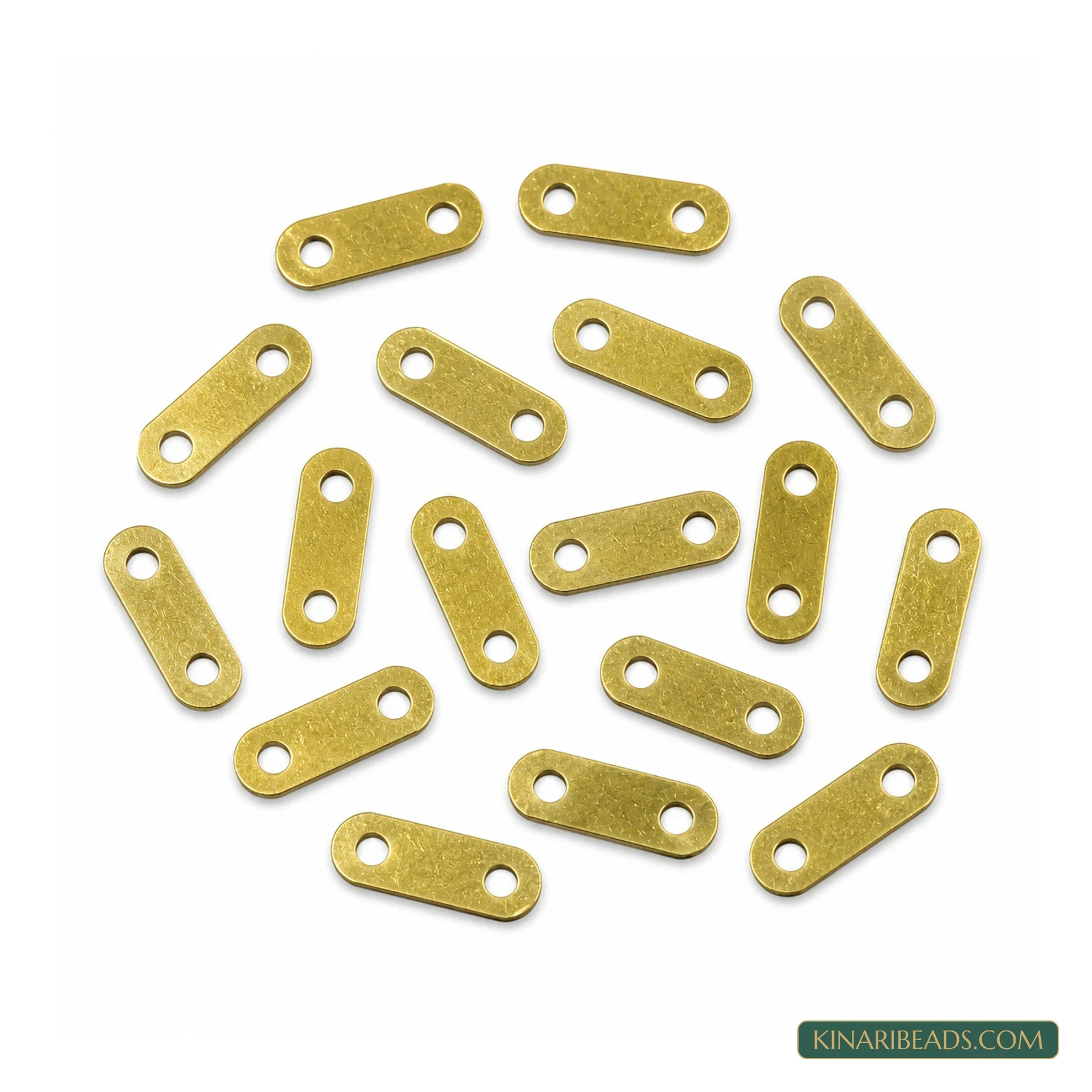 Golden 2-Hole Metal Spacer Bar – 11x4mm, 20 Pack