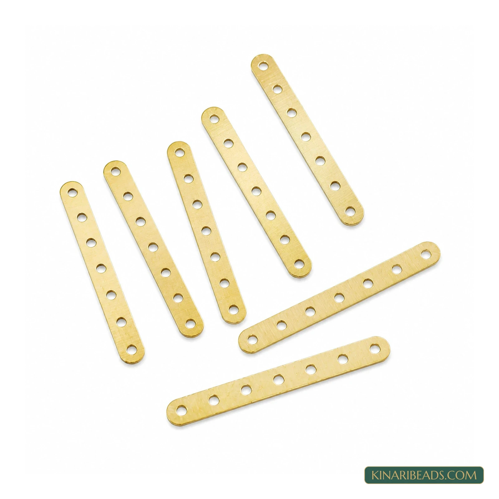Golden 7-Hole Metal Spacer Bar – 30x4mm, 20 Pack