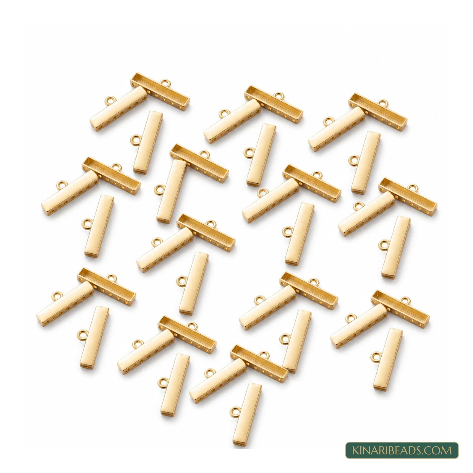 Golden 7-Hole Multistrand Connector Bars – 30mm, 20 Pack
