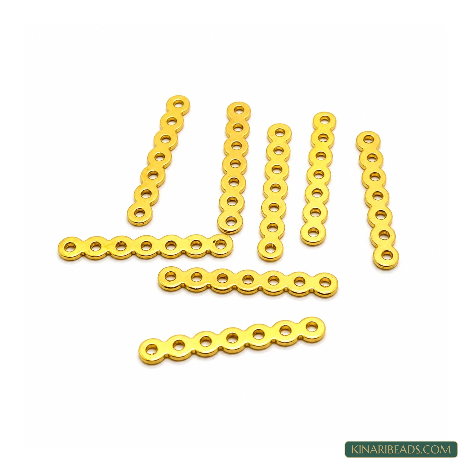 Golden 7-Hole Spacer Connector Bar – 1.25 Inch, 50 Pack