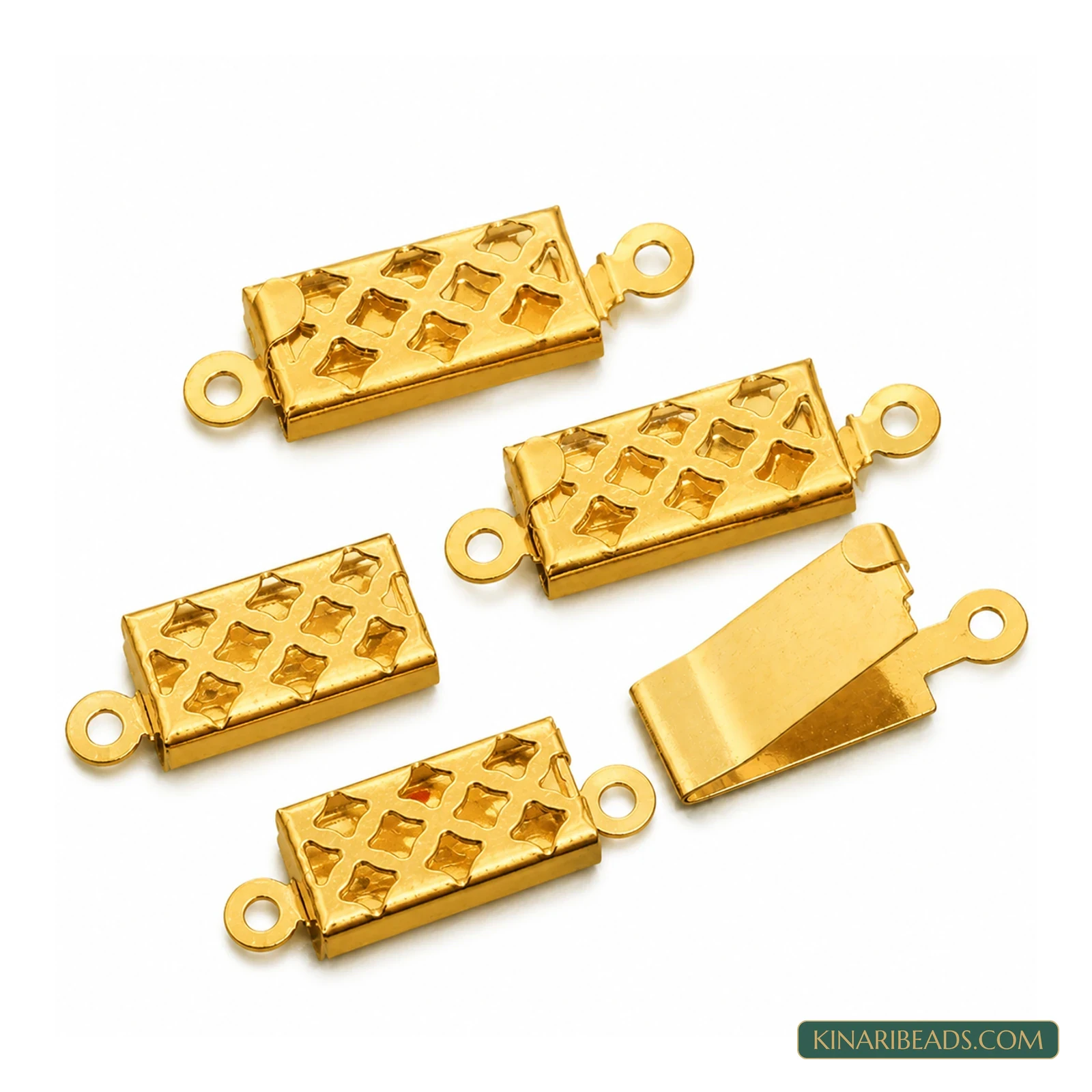 Golden Brass Single-Strand Connector Bars – 2.5cm