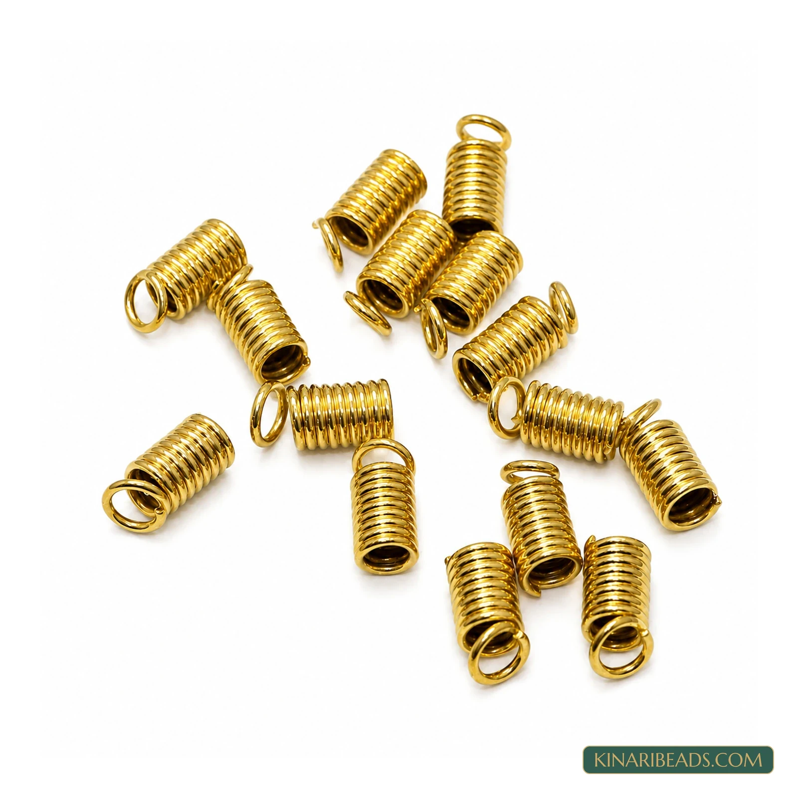 Golden Coil Spring Cord Ends – 15mm, 50g