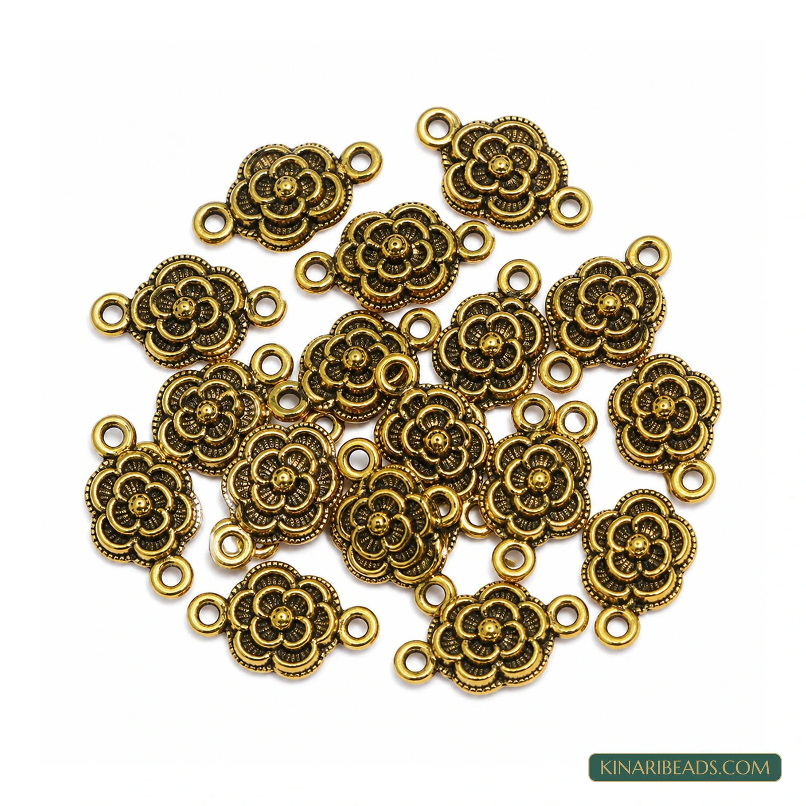 Golden German Silver Flower Links – 20x12mm product image