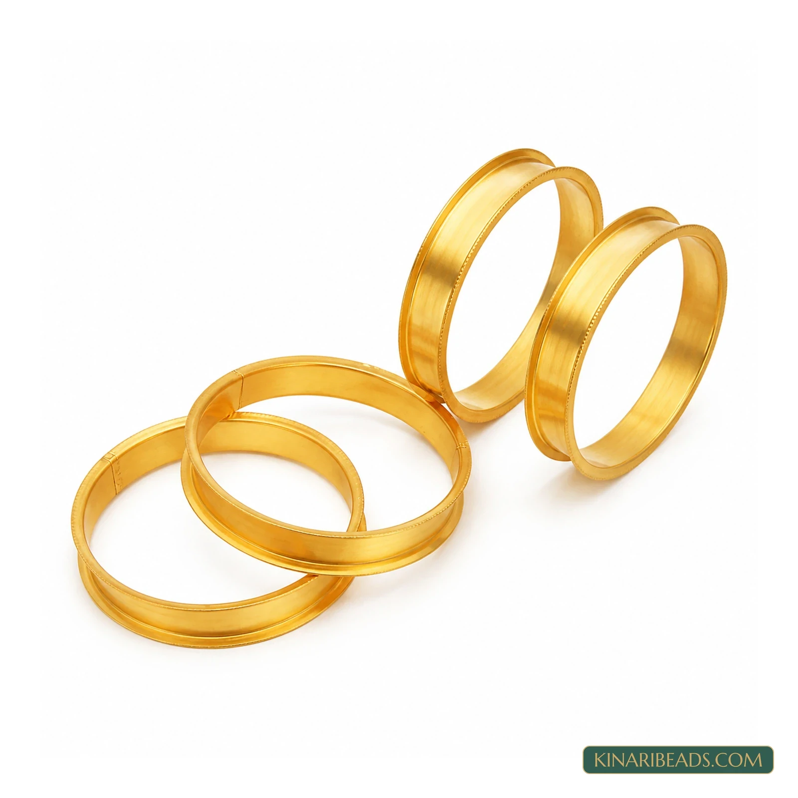 Golden Metal Bangle Blanks – 4 Pack
